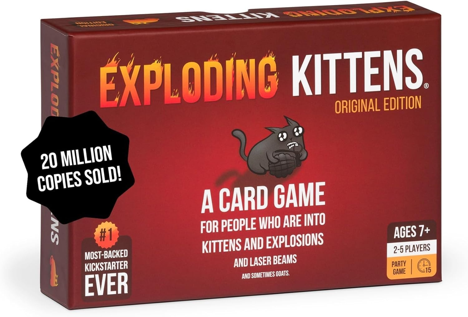 Exploding Kittens Original Edition – 2-5 Players – Ages 7+ – 15 Minutes to Play