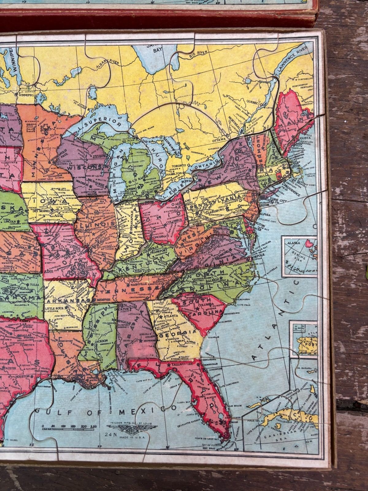 Vintage Map of the United States puzzle Wilder Co. No 24N Complete!