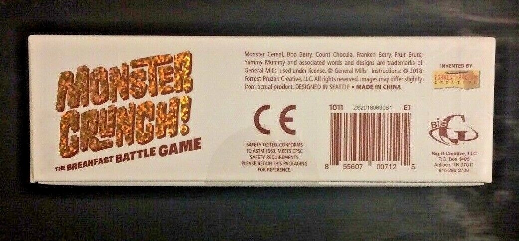 General Mills Cereal Monster Crunch! Breakfast Battle Game Boo Berry + Ad Icons