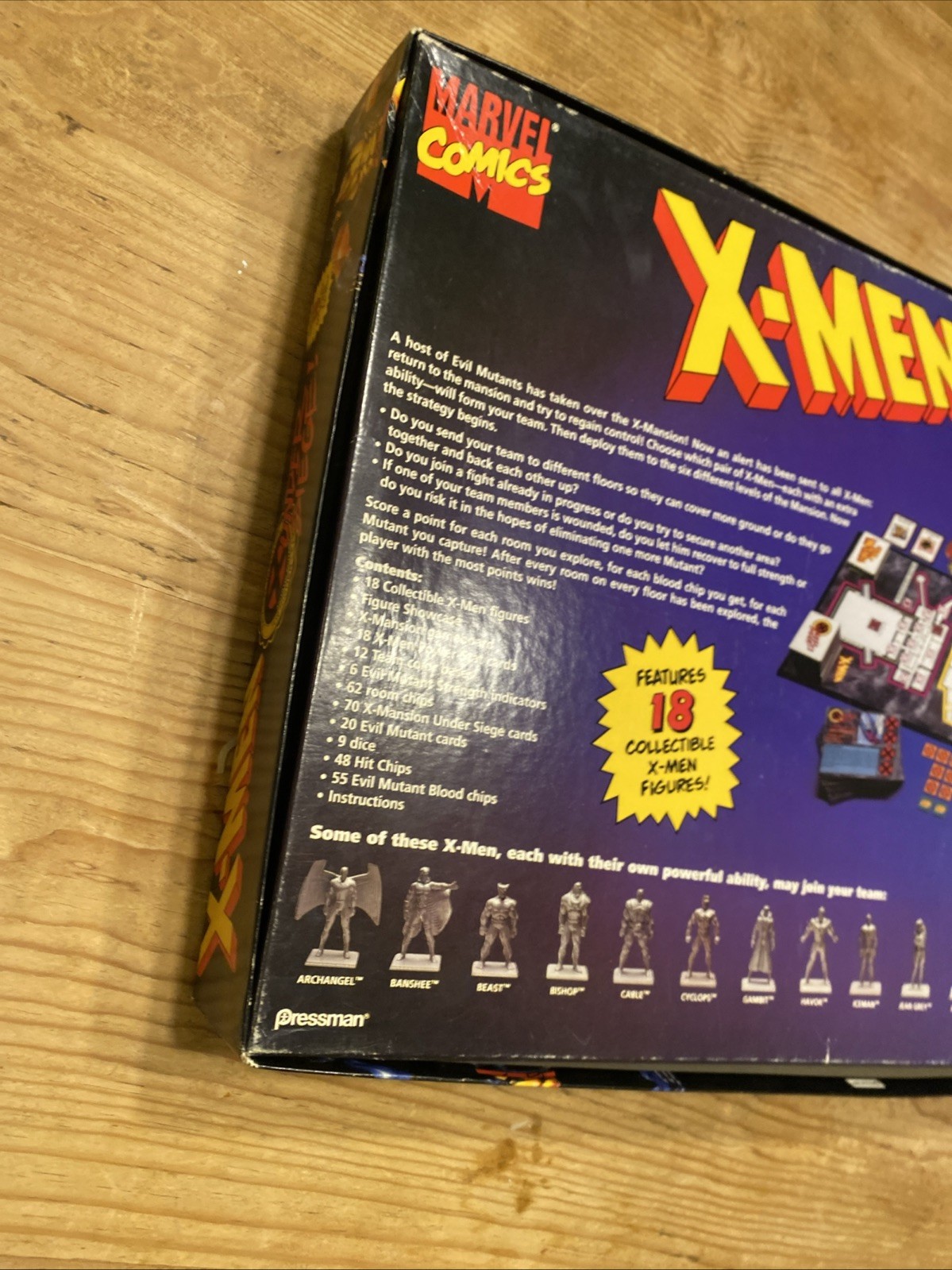 Vintage 1994 X-Men Under Siege Board Game COMPLETE Pressman Marvel w/ 18 Figures