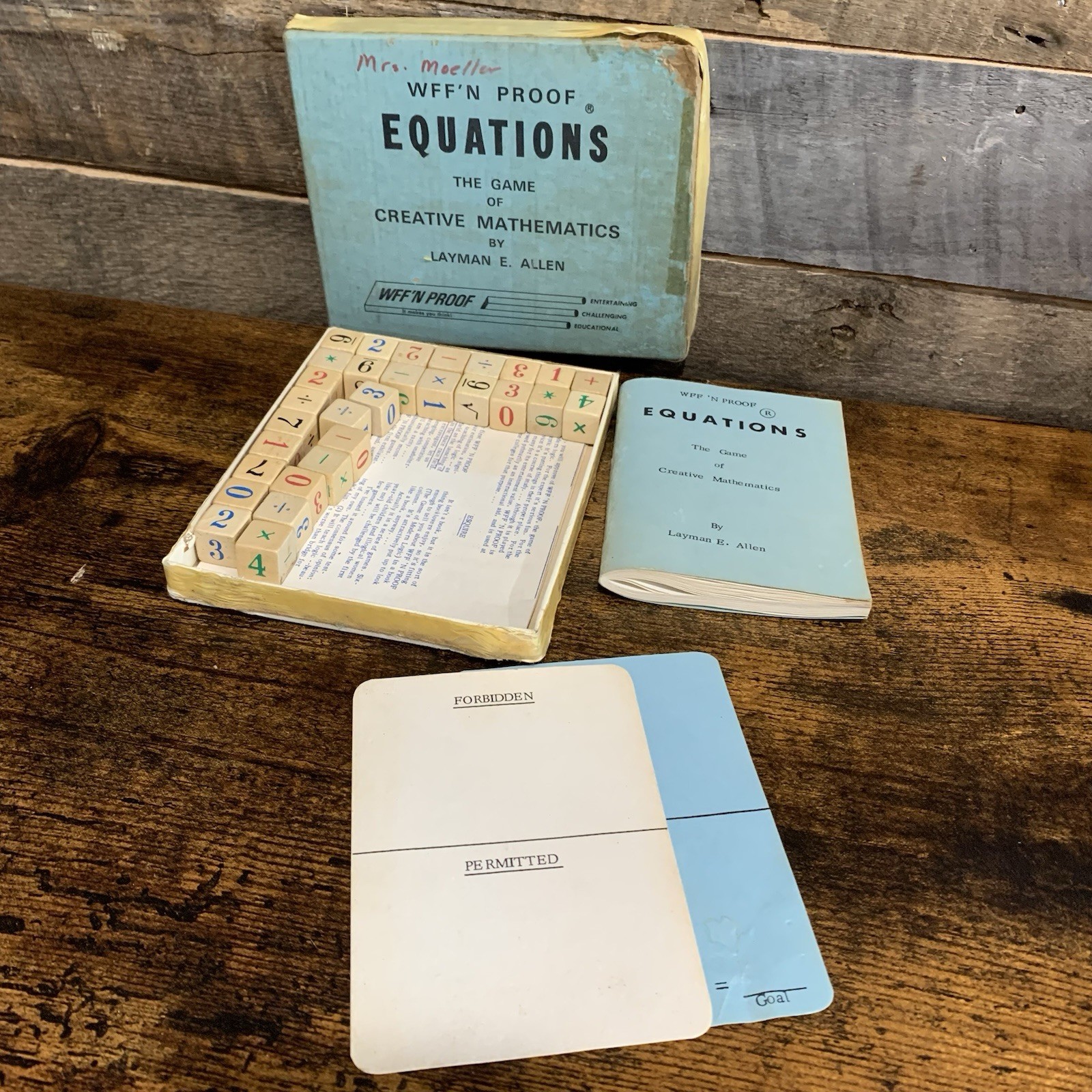 Vintage WFF’N PROOF Equations The Game Of Creative Mathematics Layman Allen