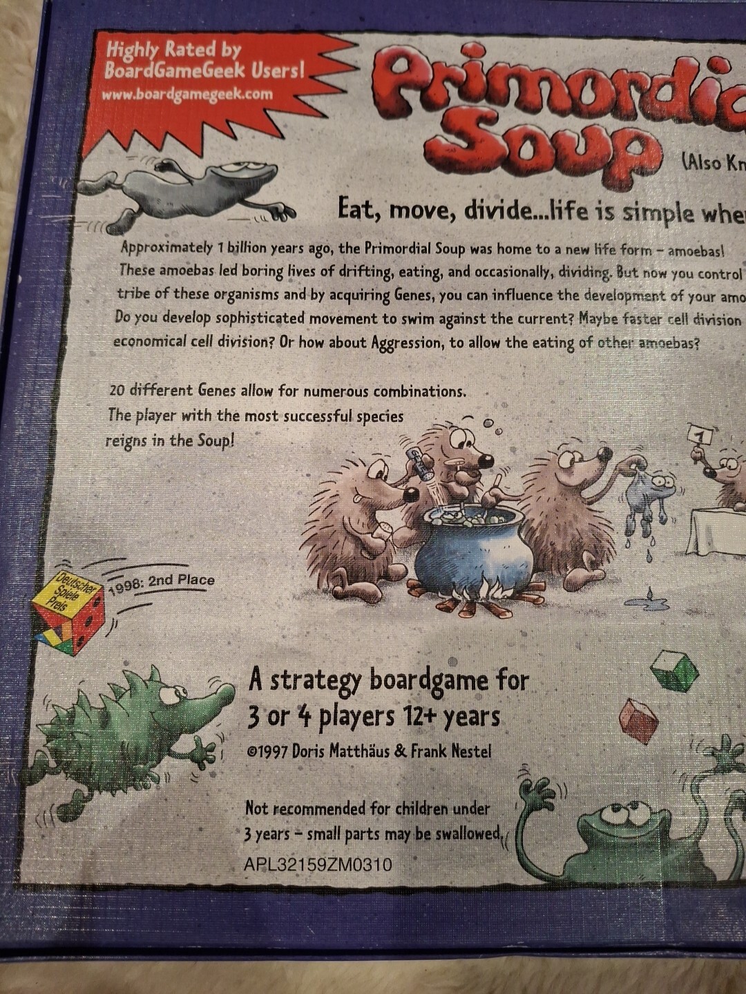 Primordial Soup / URSUPPE Board Game, Out of Print Z-Man Games 100% Complete