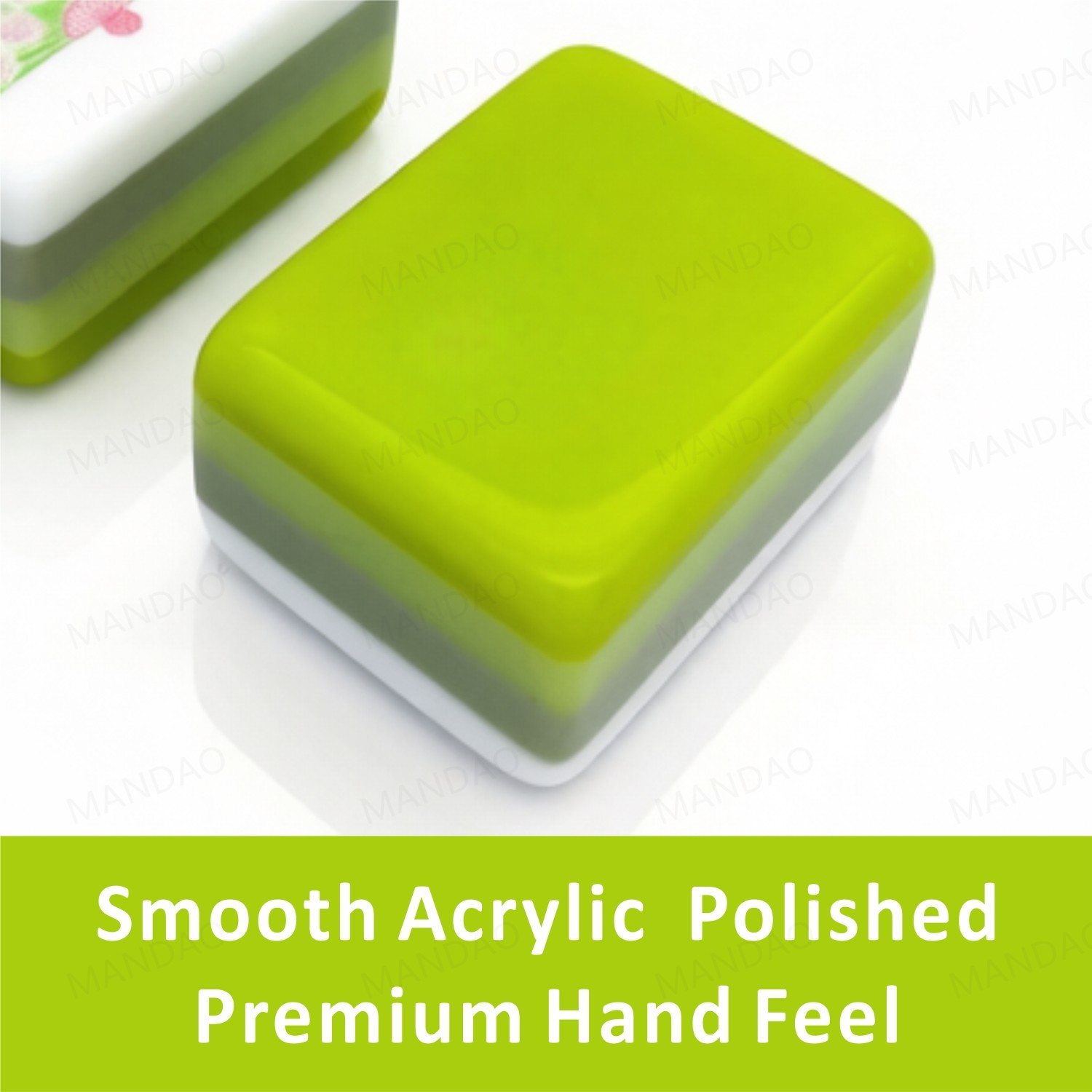 New! Vibrant Layered Mahjong Tiles – Full American Set 160 Tiles – Apple Green