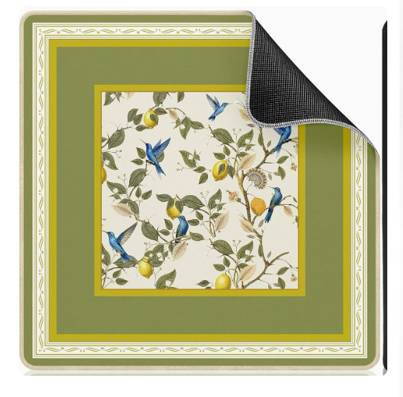 Mahjong Mat, 31.5×31.5 Inches Mahjong Mat for Table Green Fruit