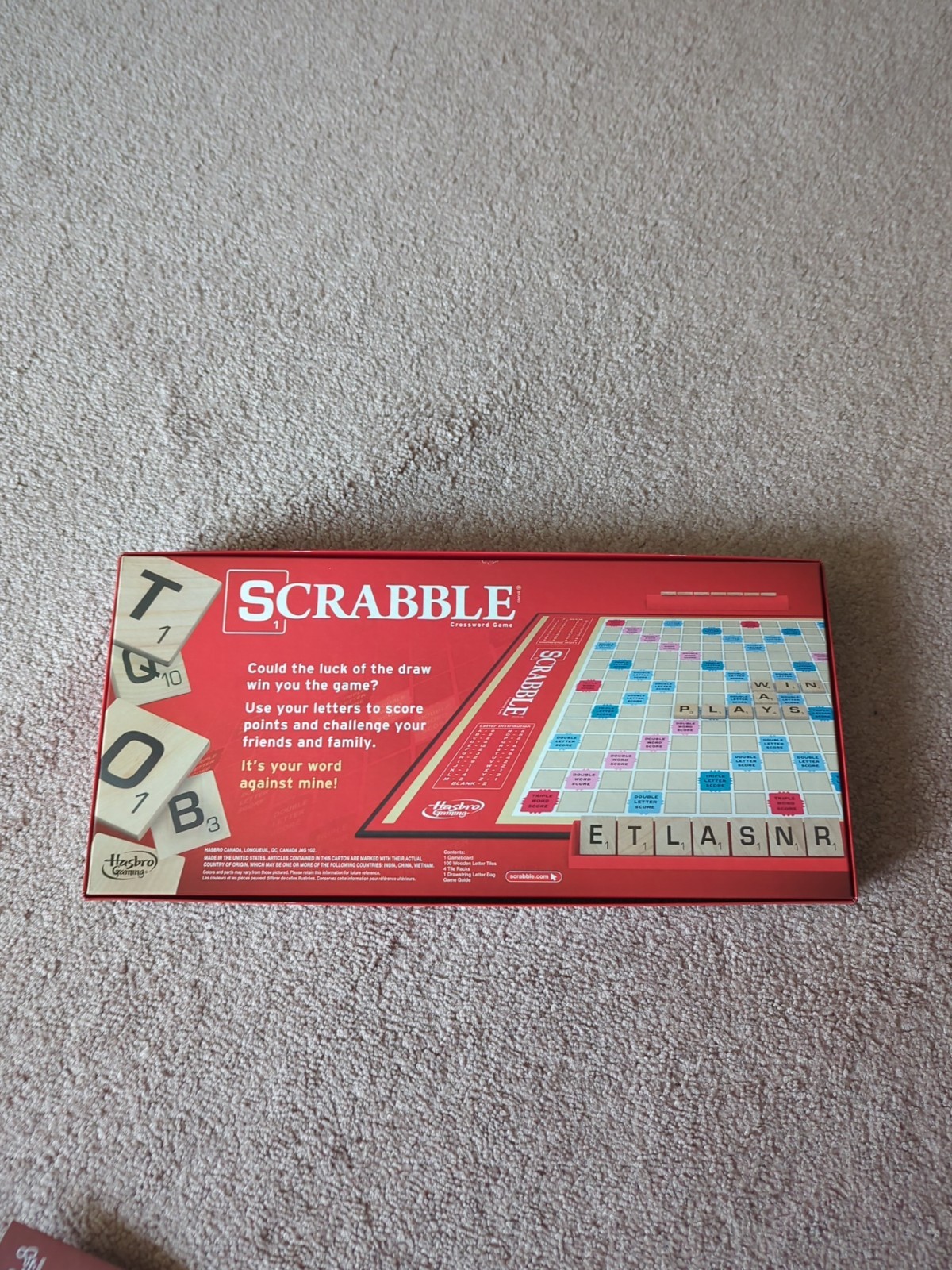 Scrabble Board Game 2013 Hasbro COMPLETE