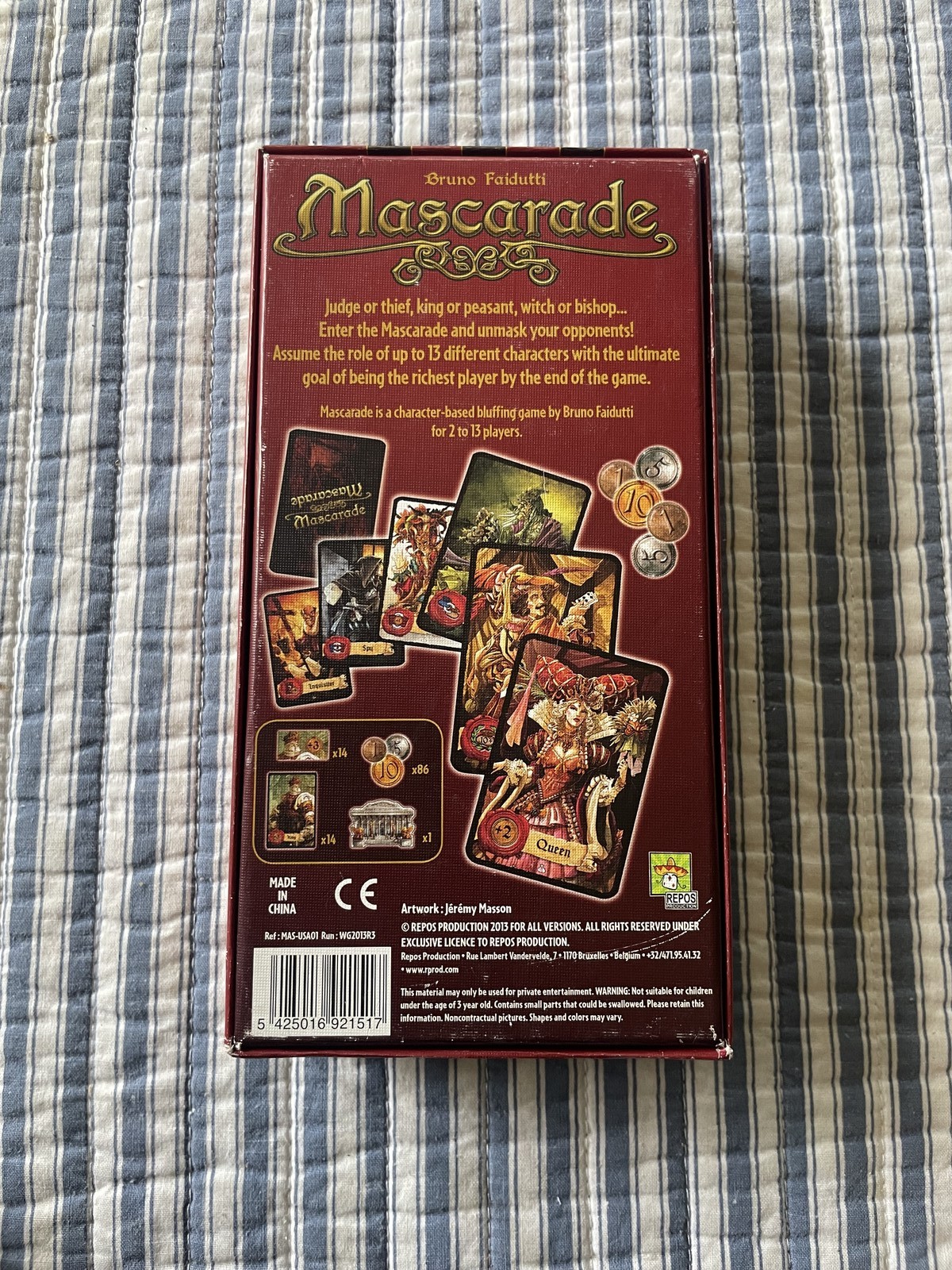 Mascarade Board Game by Bruno Faidutti Repos Production Bluffing Card Game 2-13