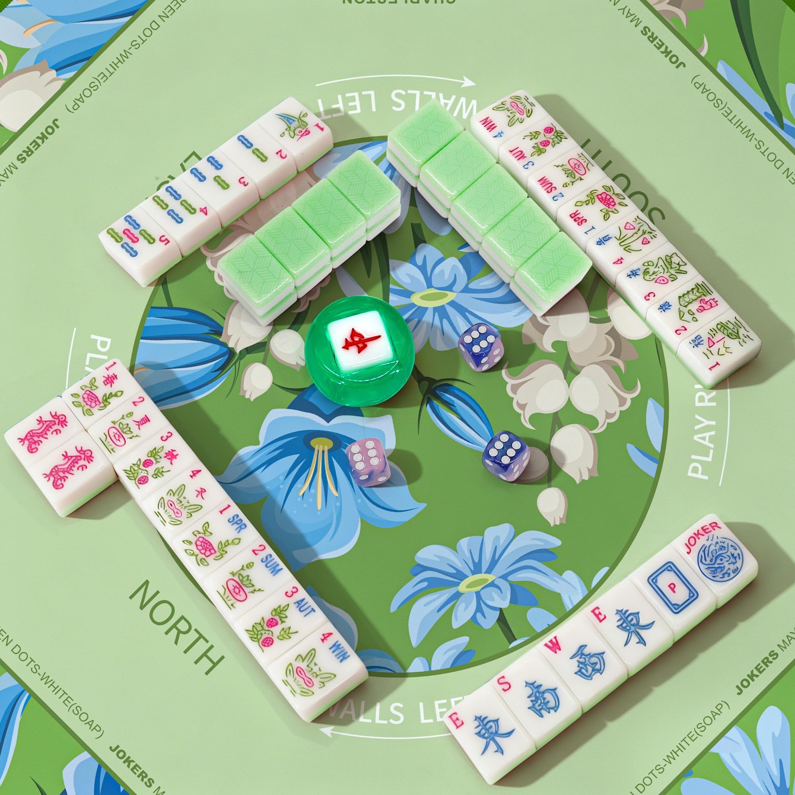 Jolitac American Mahjong Tile Set with 166 Tiles, 1.2-Inch Tiles & Accessorie…