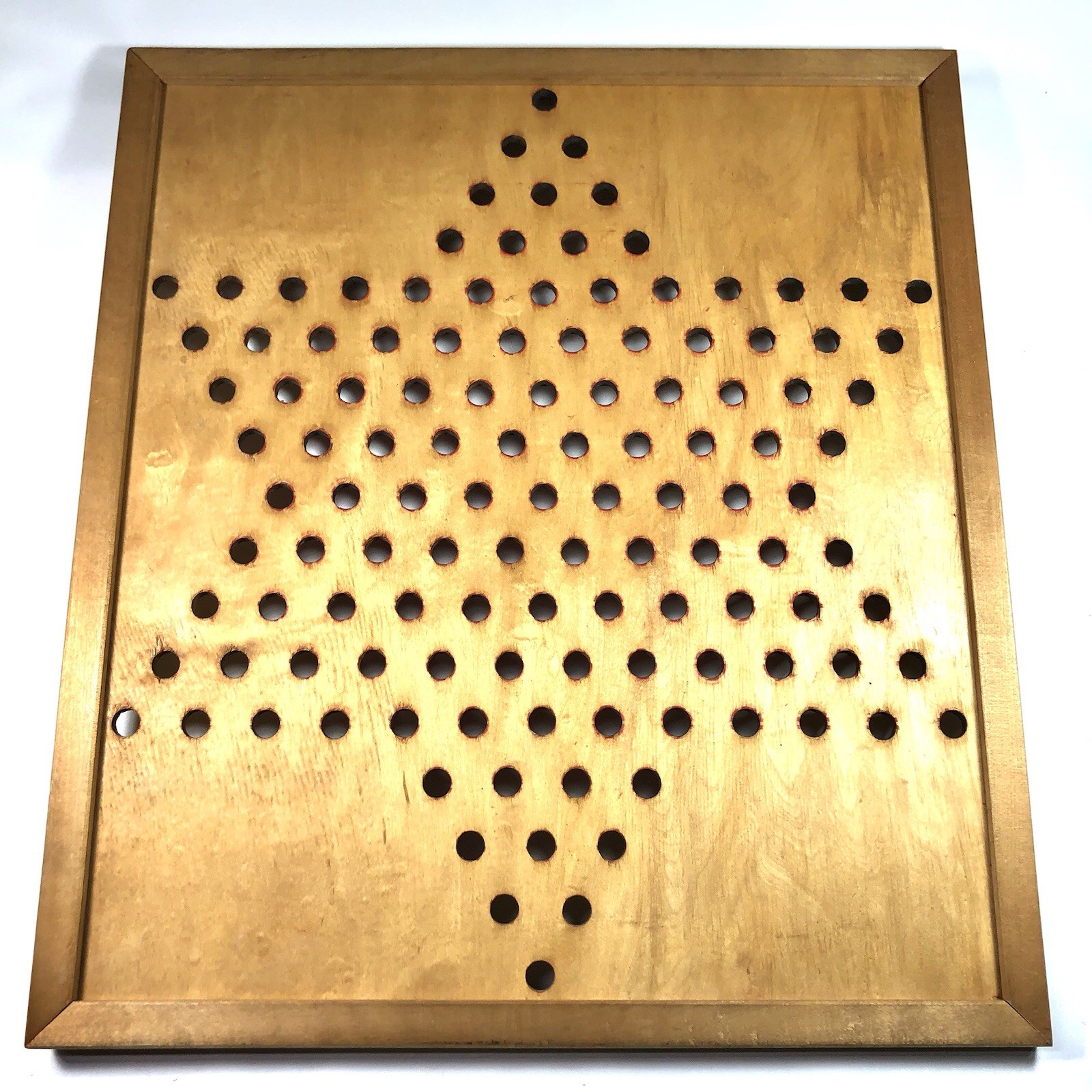 VTG Pressman USA Hop Ching Red Font Wood Chinese Checkers Game Board #2739