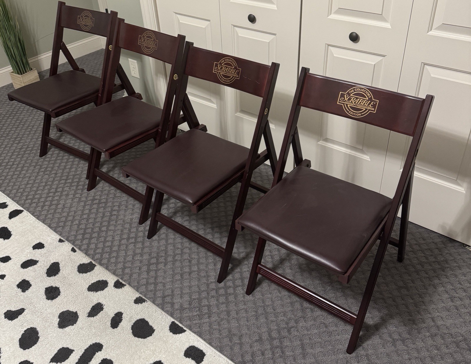 Scrabble Collector’s Edition 1991 Franklin Mint Folding Chairs 1 Of 4