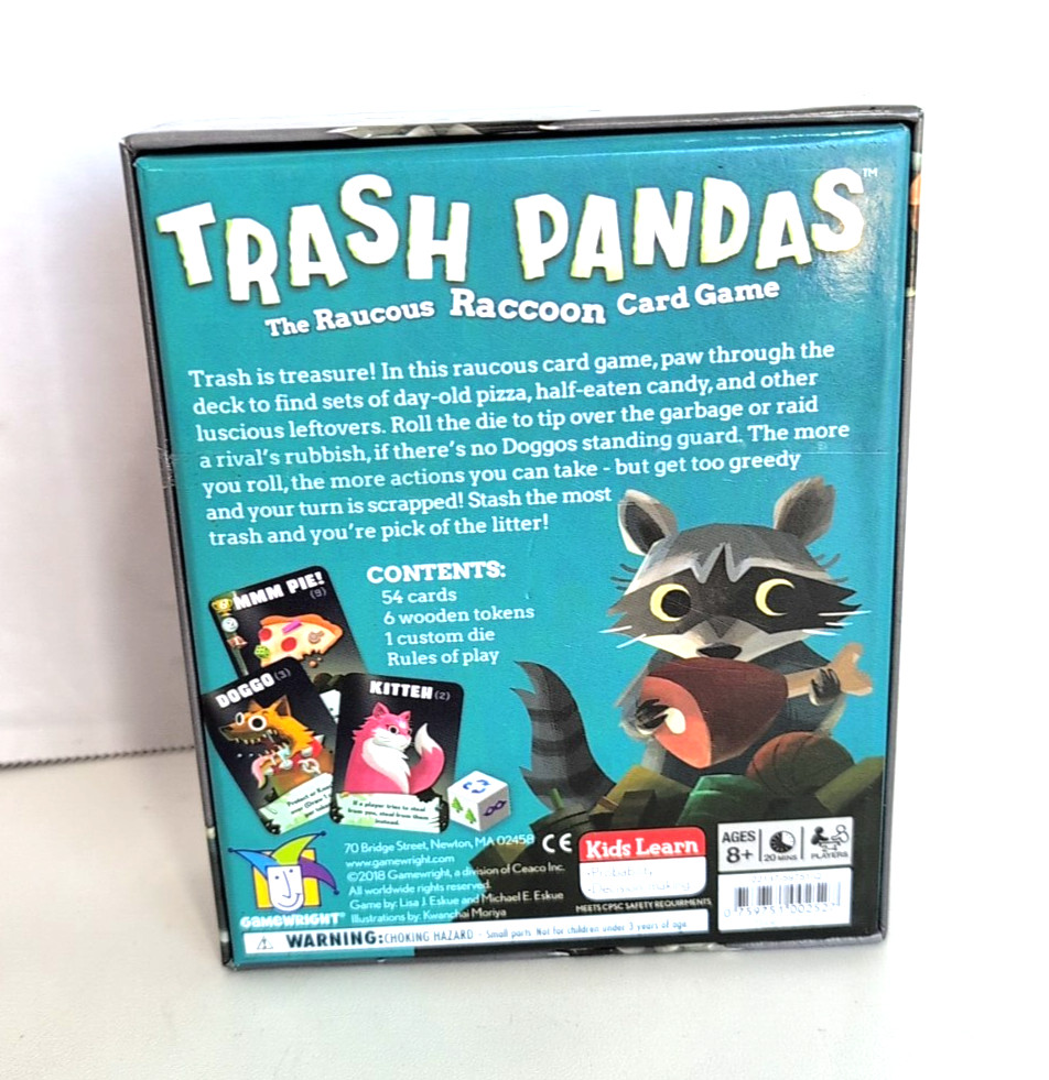 Trash Pandas The Raucous Raccoon Card Game Gamewright 2-4 Player 8+ COMPLETE