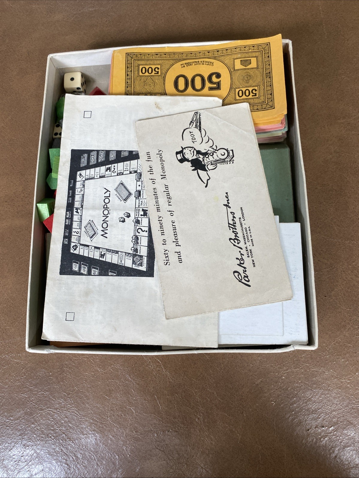 Rare Antique 1936 Edition Monopoly Game Small Black Box No Gameboard