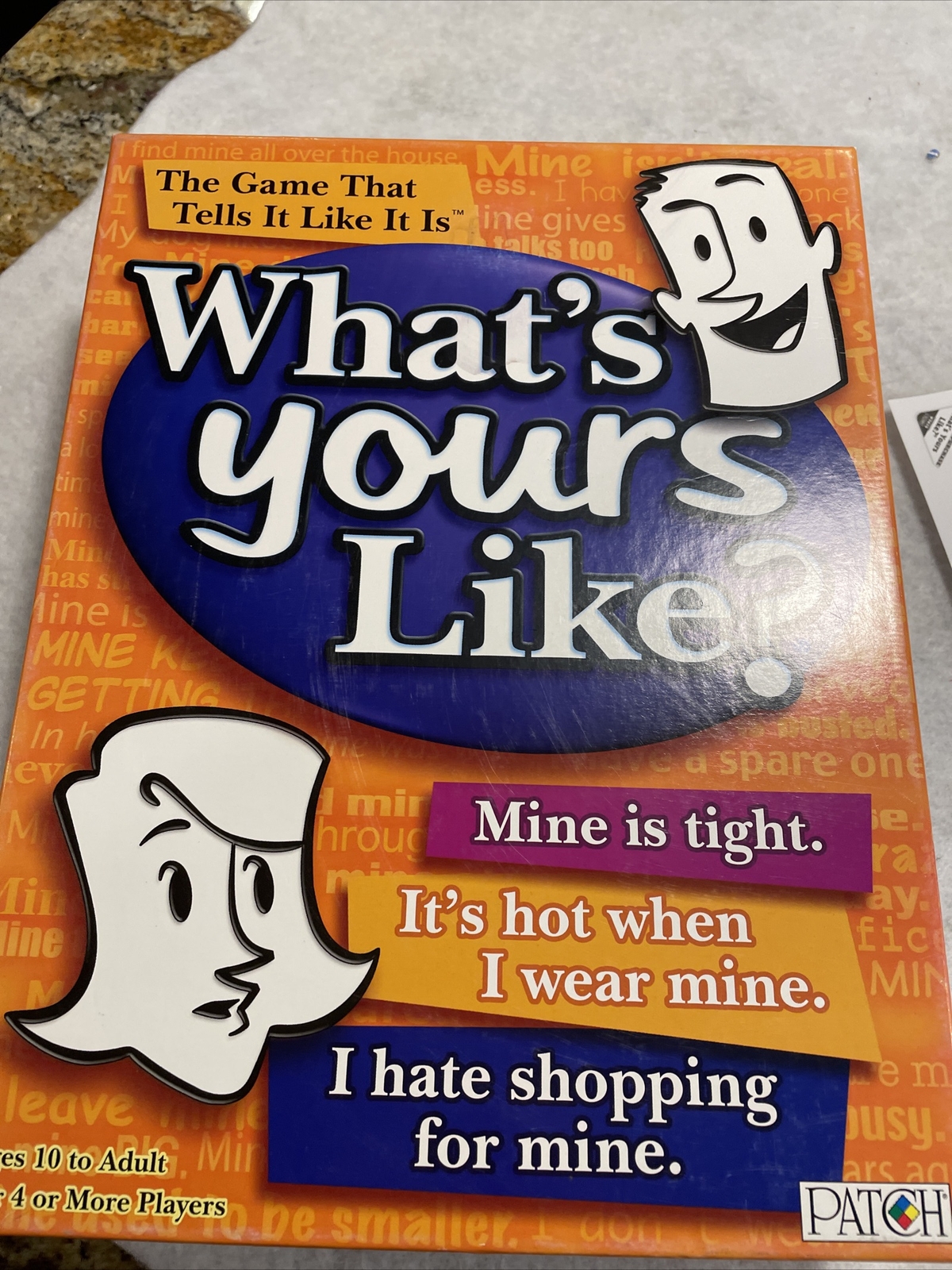 What’s Yours Like The Game That Tells It Like It Is 4+ Player Age 12+ Party Game