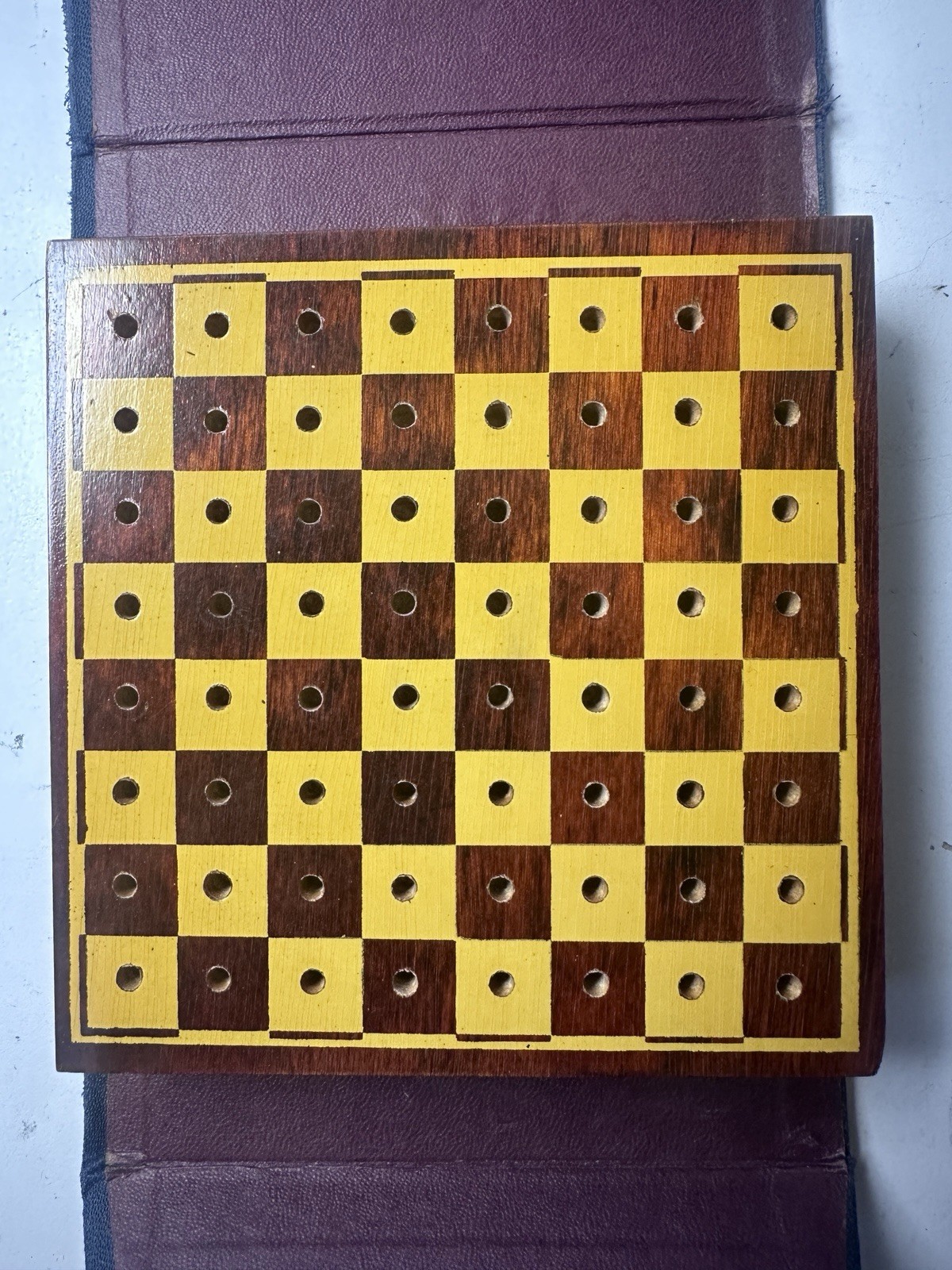 Vintage Drueke Vol. 101 Pocket Peg Checkers Travel Game Complete Book Case USA