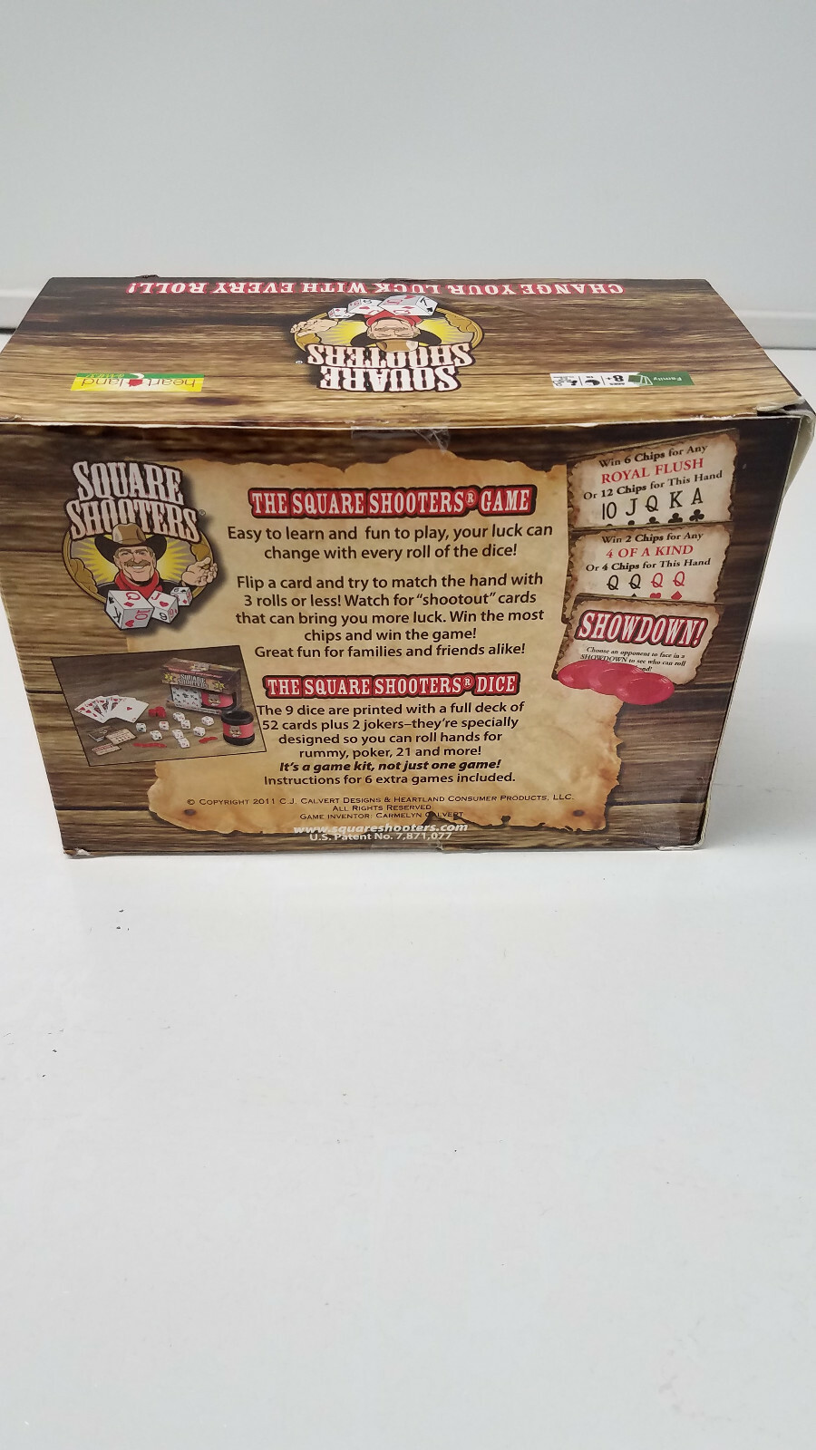 NIB Square Shooters Deluxe – The First Deck of Cards on Dice Game by Heartland