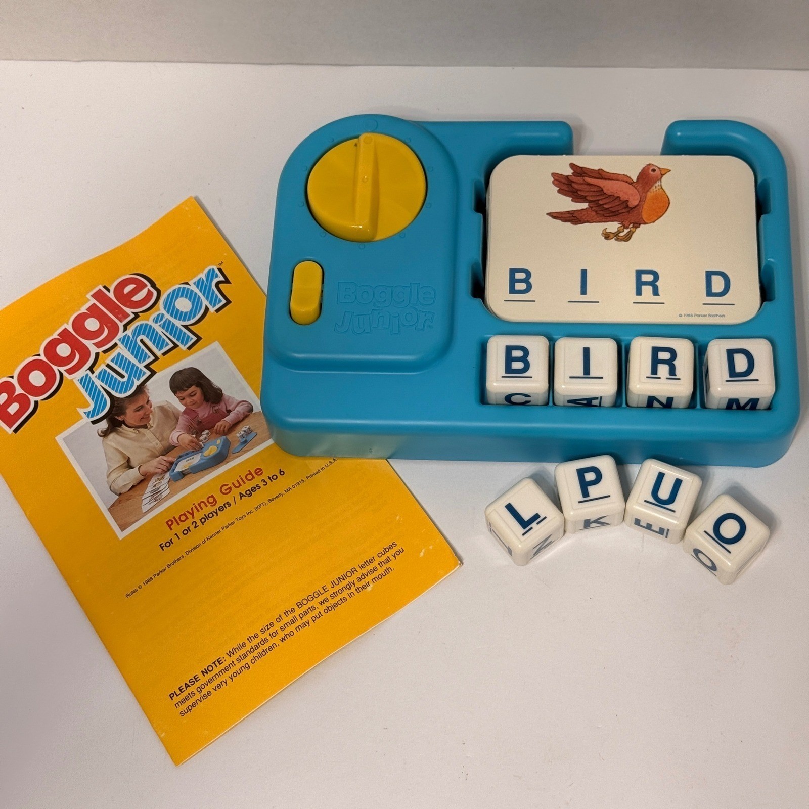 Vintage 1988 Boggle Junior Parker Brothers Pre-School Spelling Learning Game *