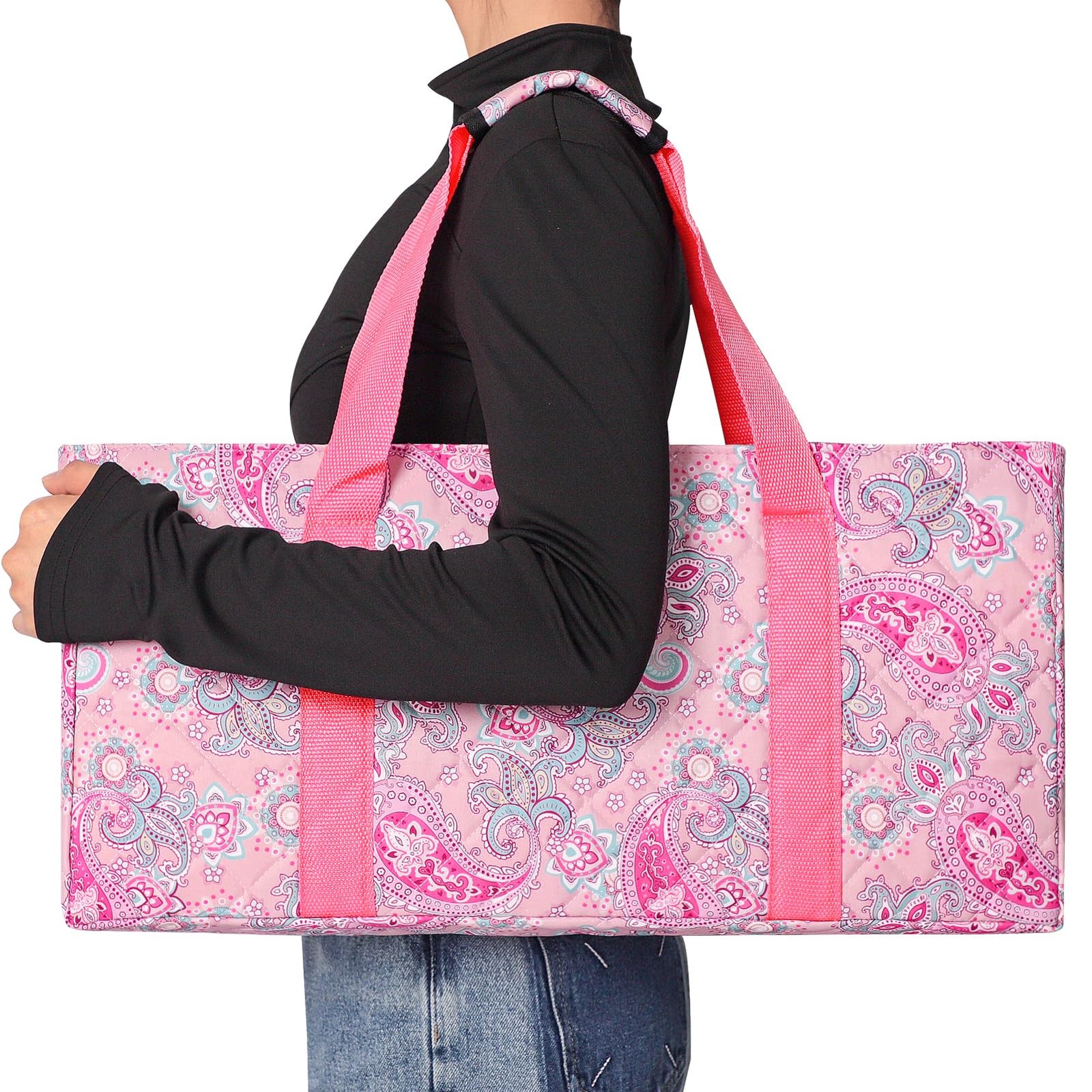 Empty Mahjong Bag,Thickened Pink Printed American Mahjong Game Set, Tiles Bag…