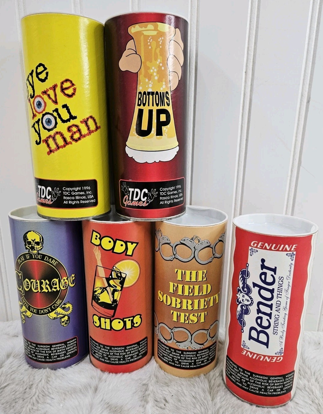 Vintage TDC Games Drinking Party Game Collection 1996 90s Bar Novelty Lot of 6