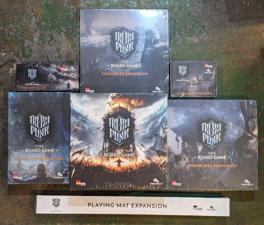 Frostpunk Board Game – HUGE BUNDLE – Expansions & Playmat – IN HAND – ALL NEW