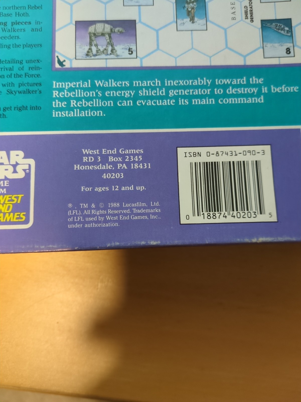 West End Games Star Wars Assault On Hoth 1988 – Used, COMPLETE