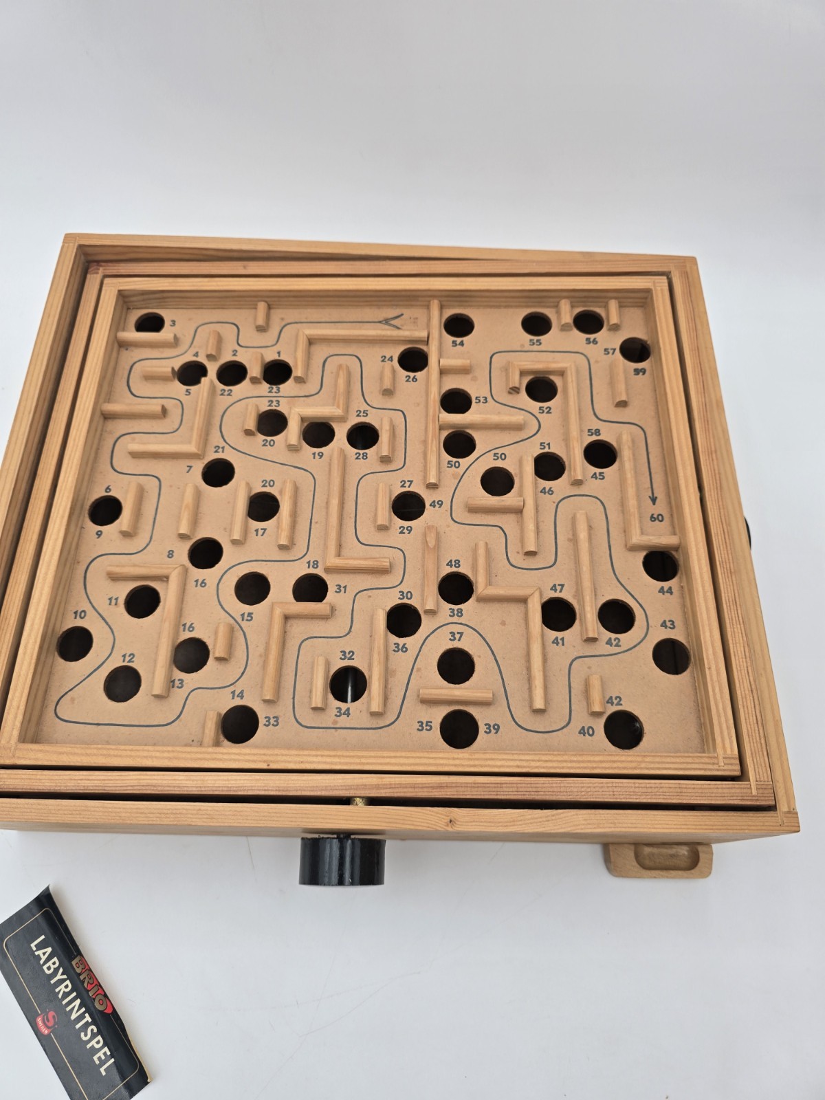 Vintage BRIO Labyrinth Wood Maze Game in Original Box – 1950s – #18376 – SWEDEN