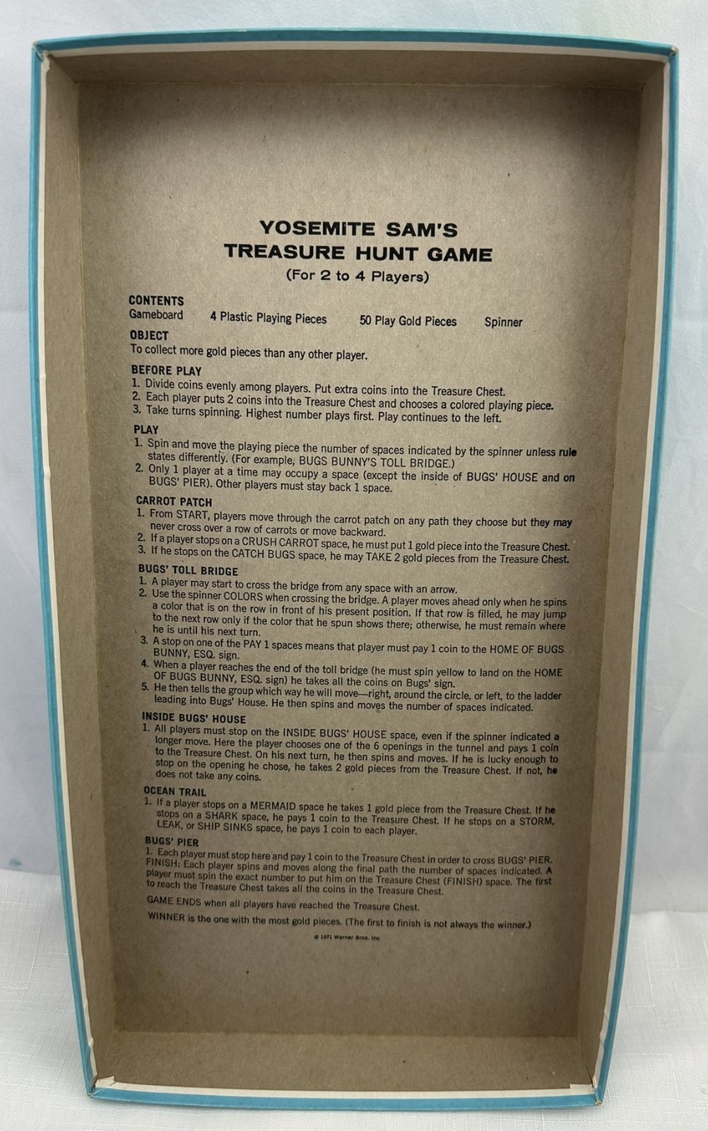 1971 Yosemite Sam’s Treasure Hunt Game by Whitman Complete in Great Condition