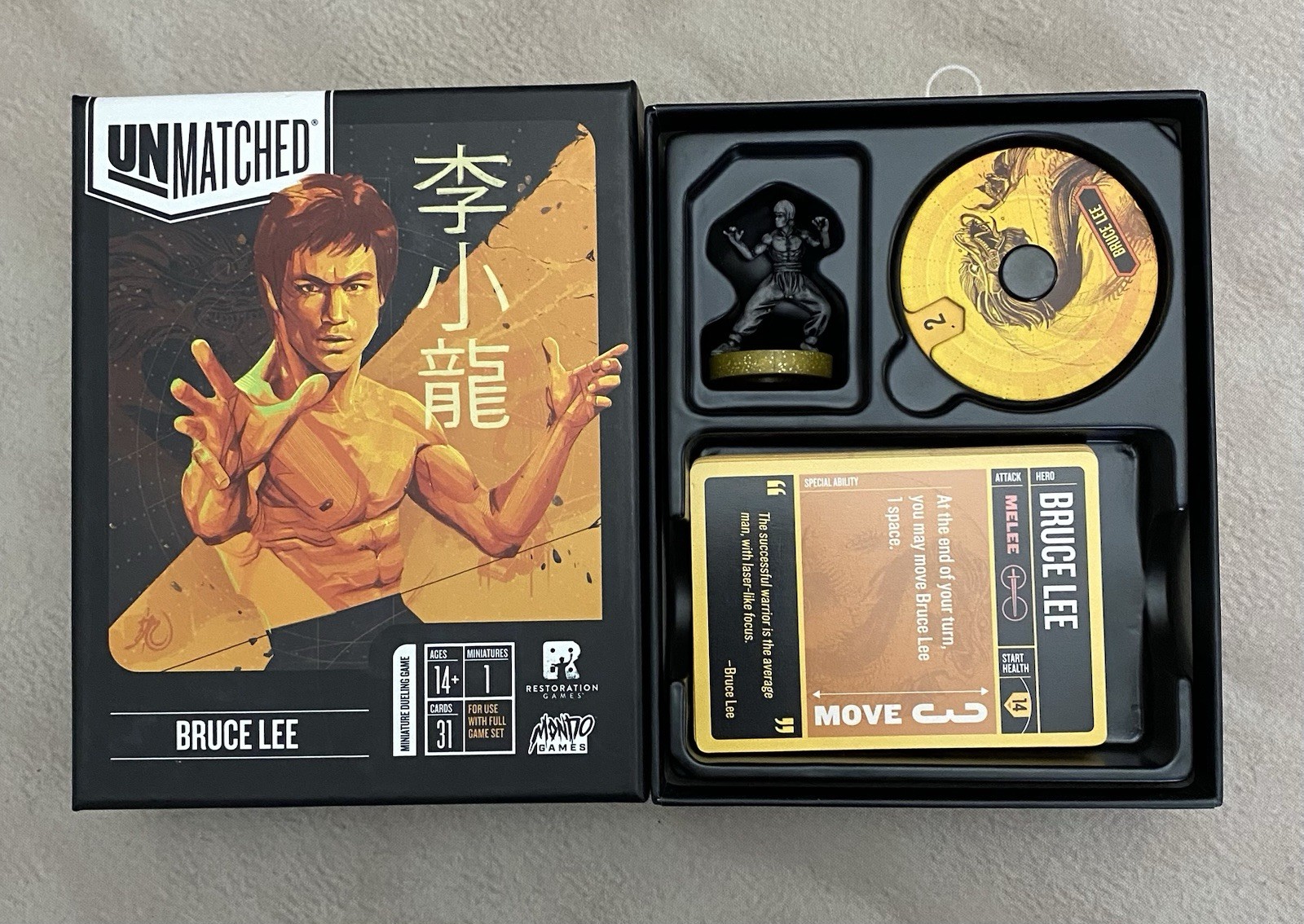 Unmatched Original Bruce Lee Board Game Expansion Mondo Games Rare Complete