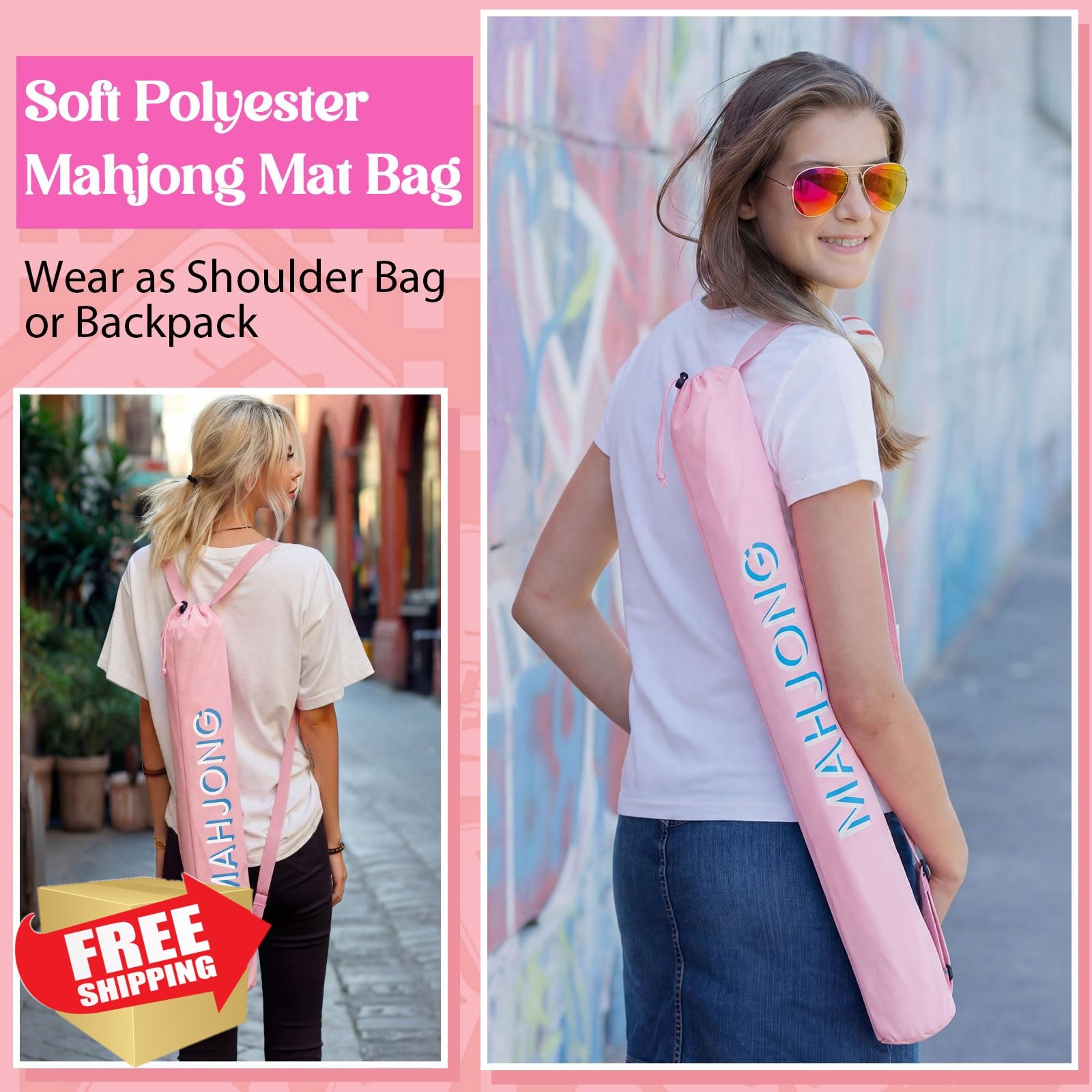 Sunnymove Mahjong Mat Bag Pink
