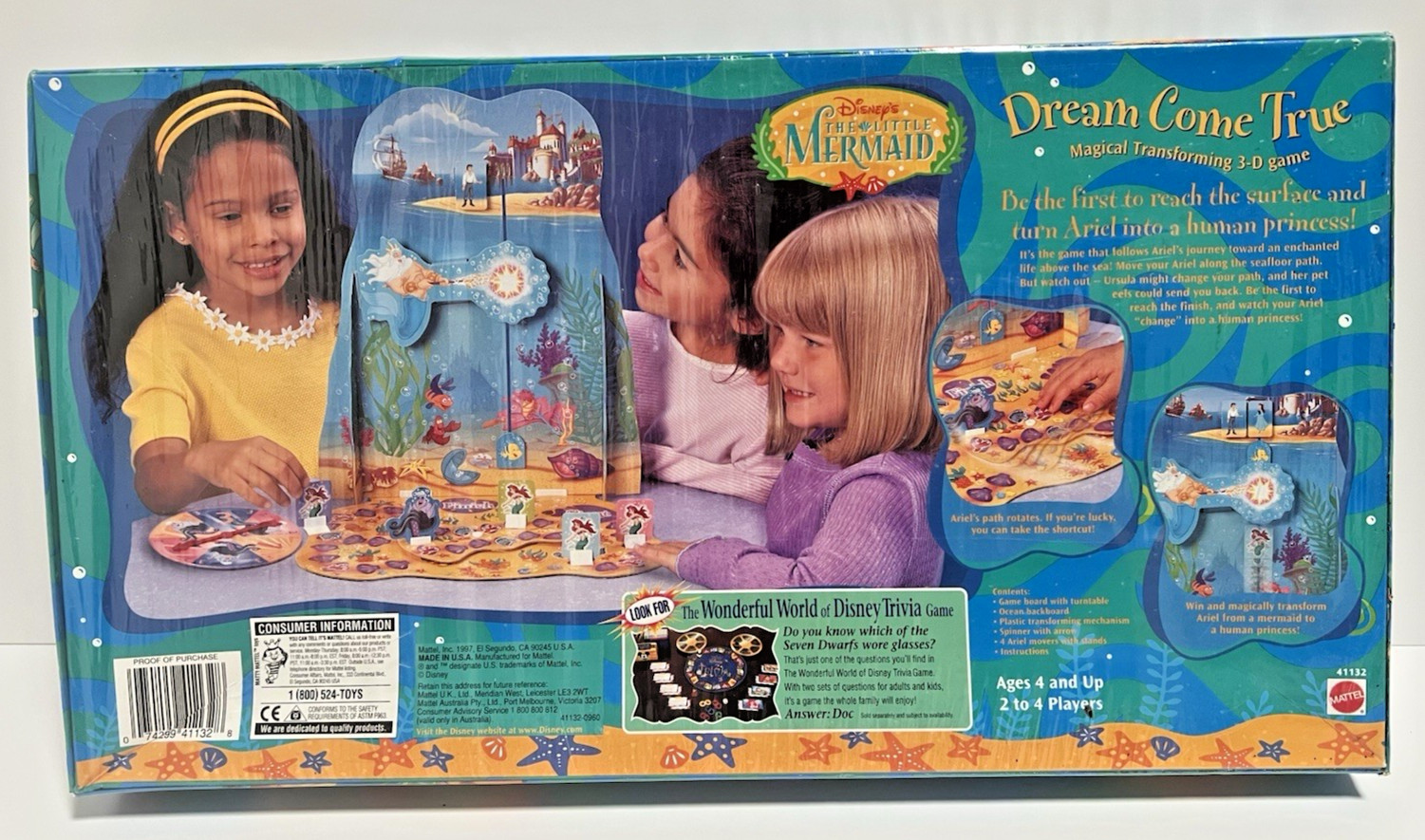 Disney The Little Mermaid Dream Come True Magical Transforming 3D Game 1997 NOS
