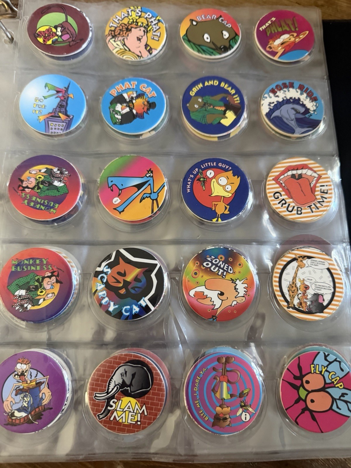 1990s Original 299 POGS & 10 Slammers/Game Boards/Notebook/Plastic storage box