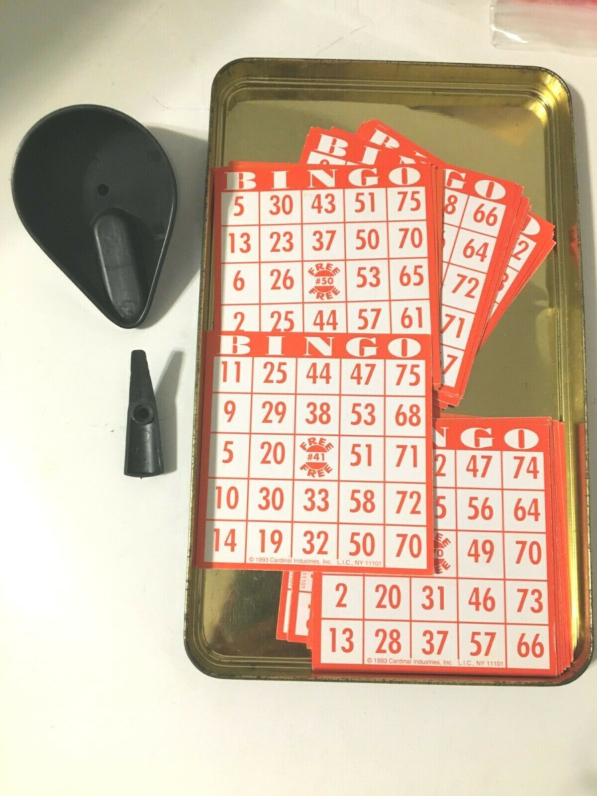 Vantage Bingo machine cards Collectors Edition 1999 game in a Tin CARDINAL box