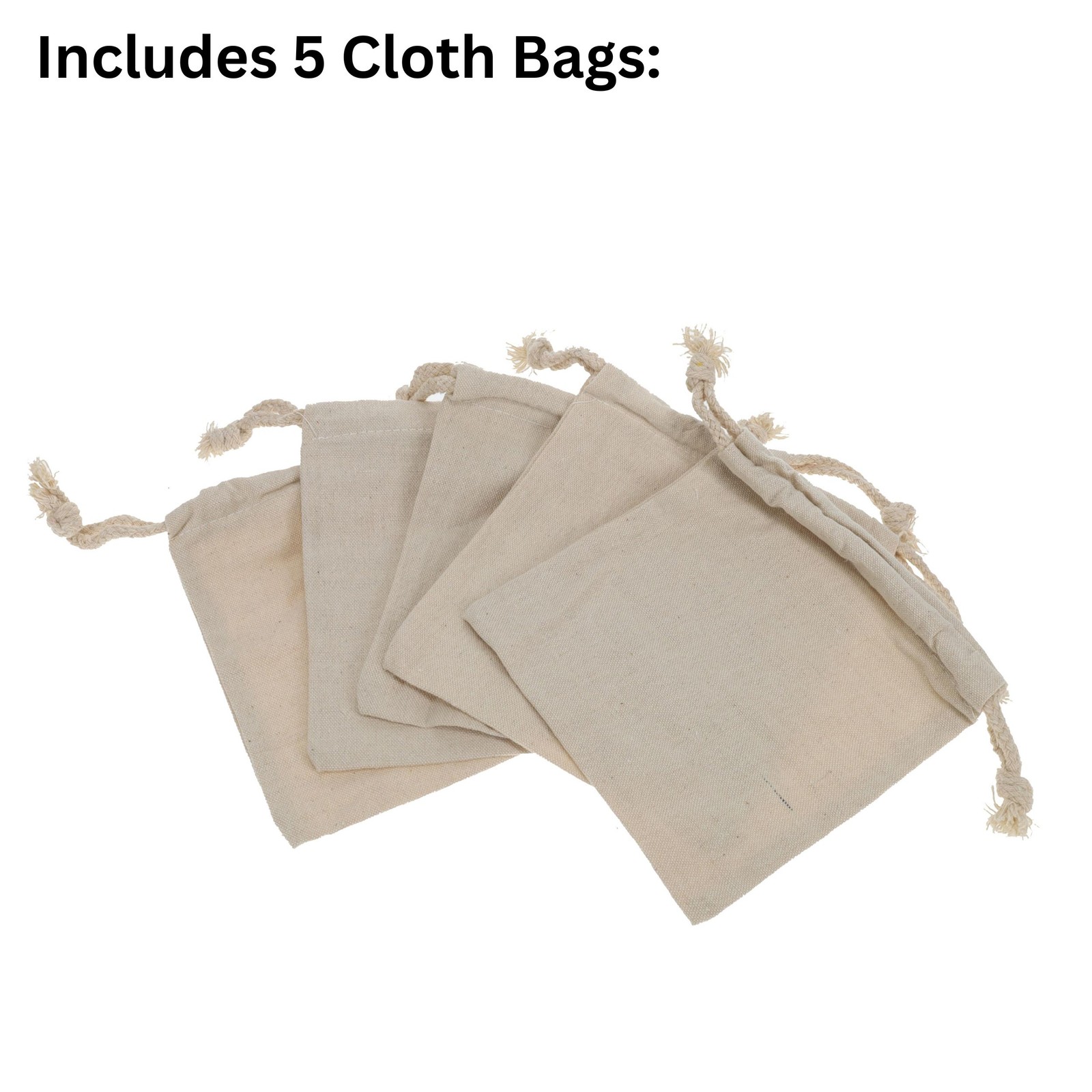 WE Games Cloth Storage Bag with Drawstring (5 Count)