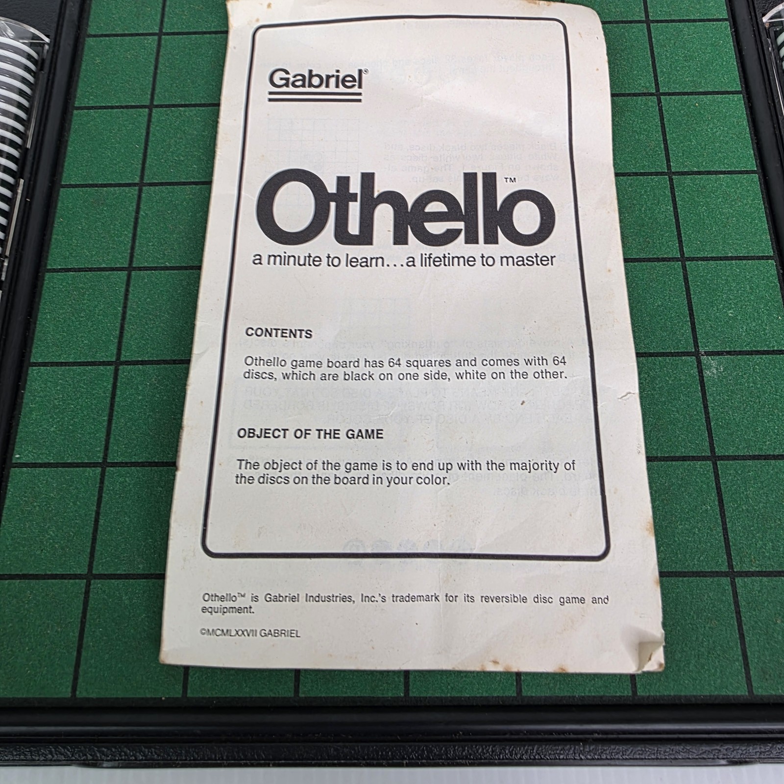 Othello Classic Board Game-Gabriel 1977 Family Strategy Game Complete
