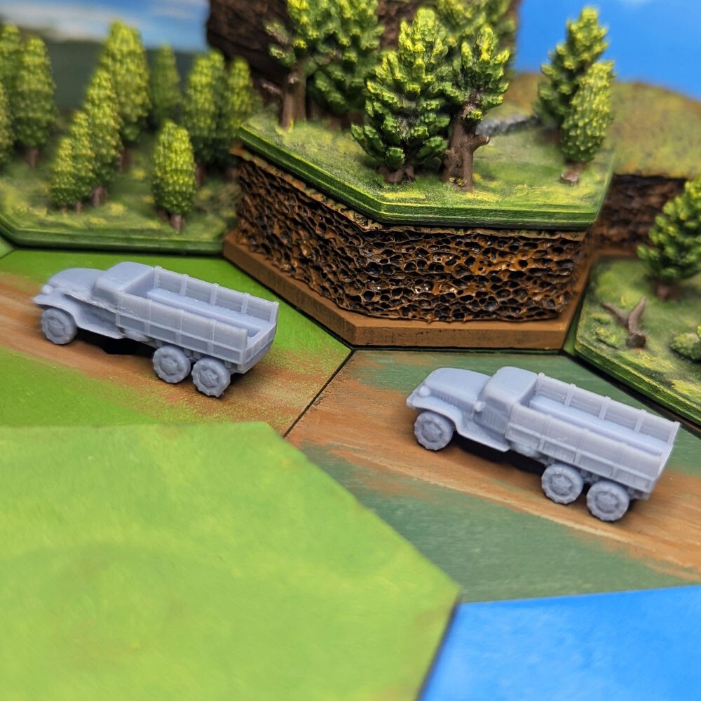 WW2 American GMC CCKW “Jimmy” Supply Truck Models 4pcs | G-508, 15mm, 20mm, 1/72
