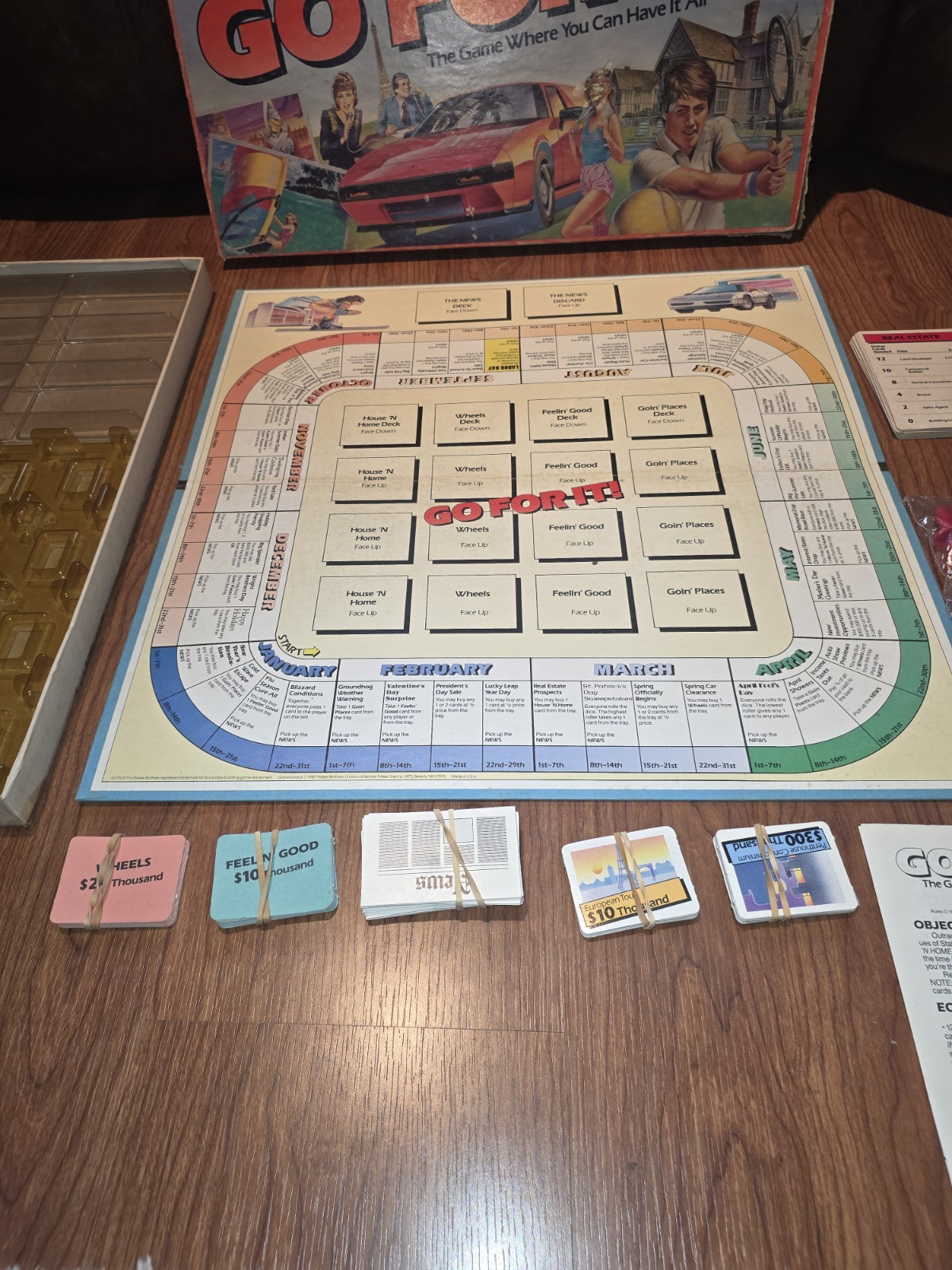 Parker Brothers Go For it Board Game Vintage 1986 Mostly Complete See Pics