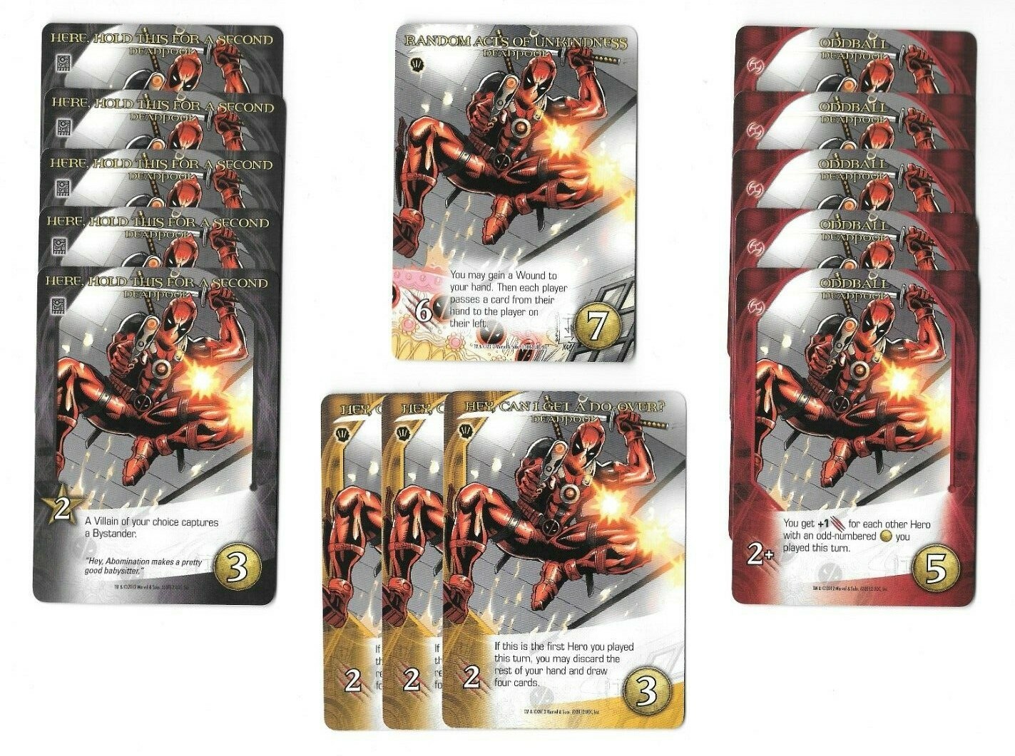 MARVEL LEGENDARY 14-CARD HERO DECK DEADPOOL BASE GAME UPPER DECK 2012