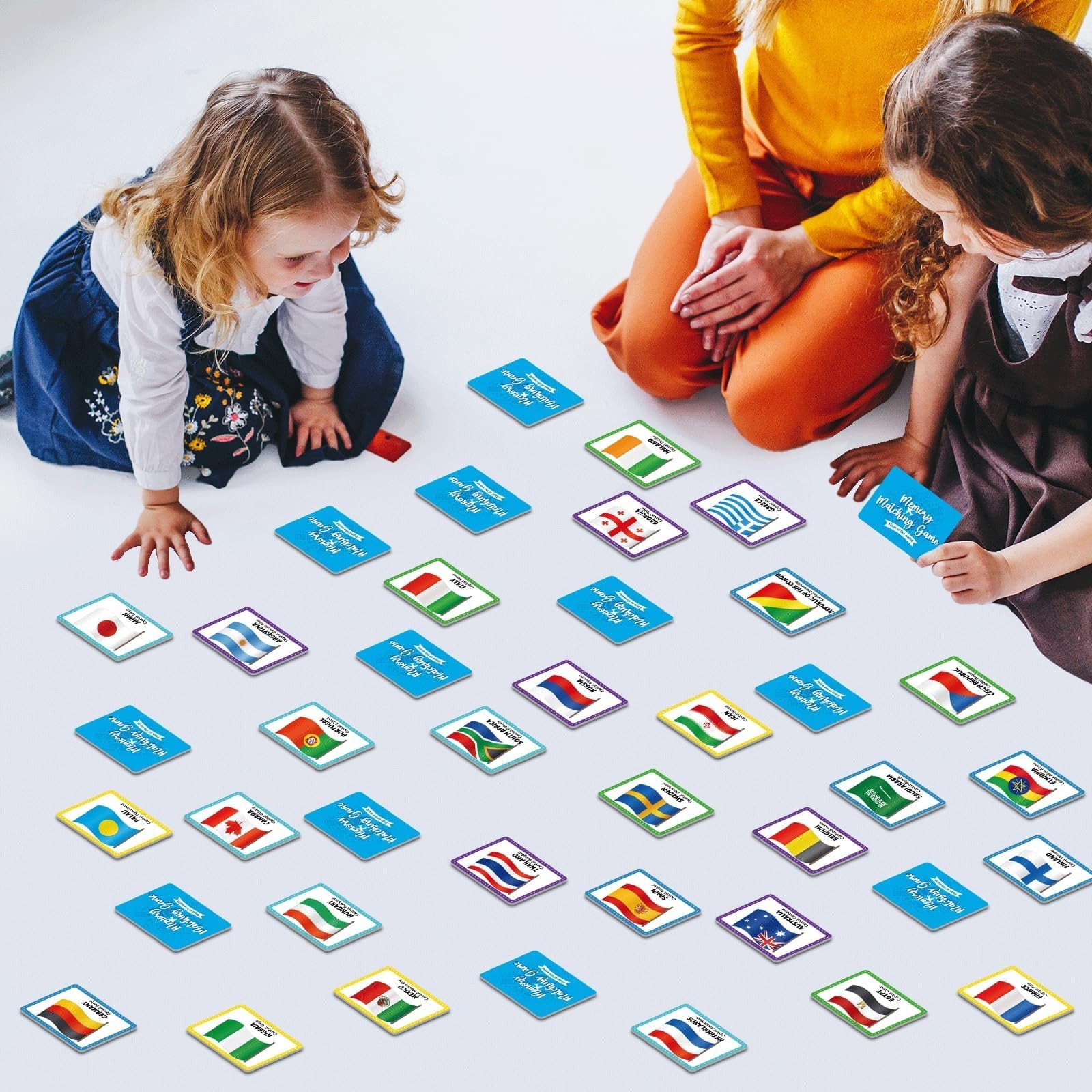 50 Pairs Memory Matching Game Flags of The World Concentration Memory Card fo…