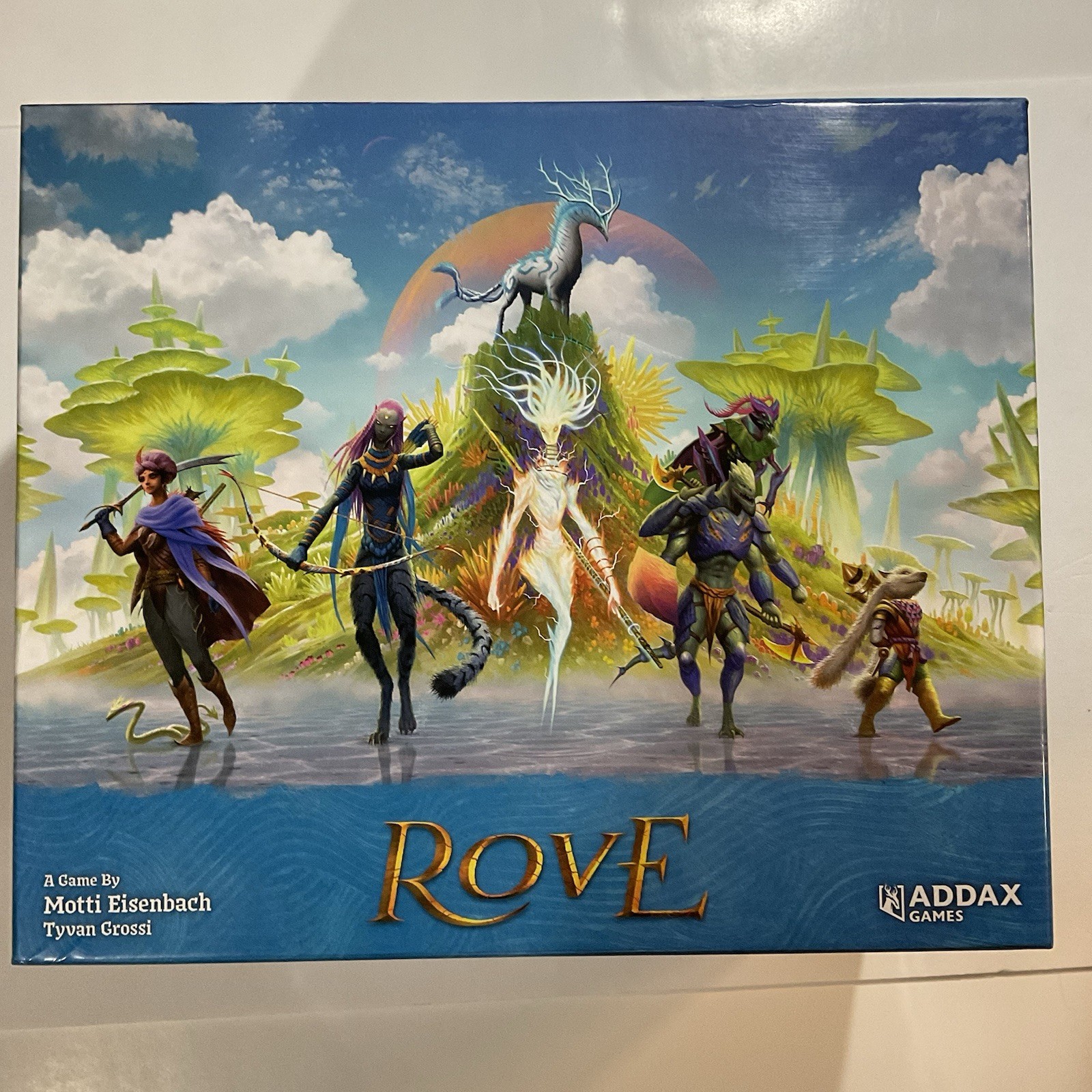 ROVE Board Game Addax Games – Miniatures + Deluxe Dice Set – Excellent Condition
