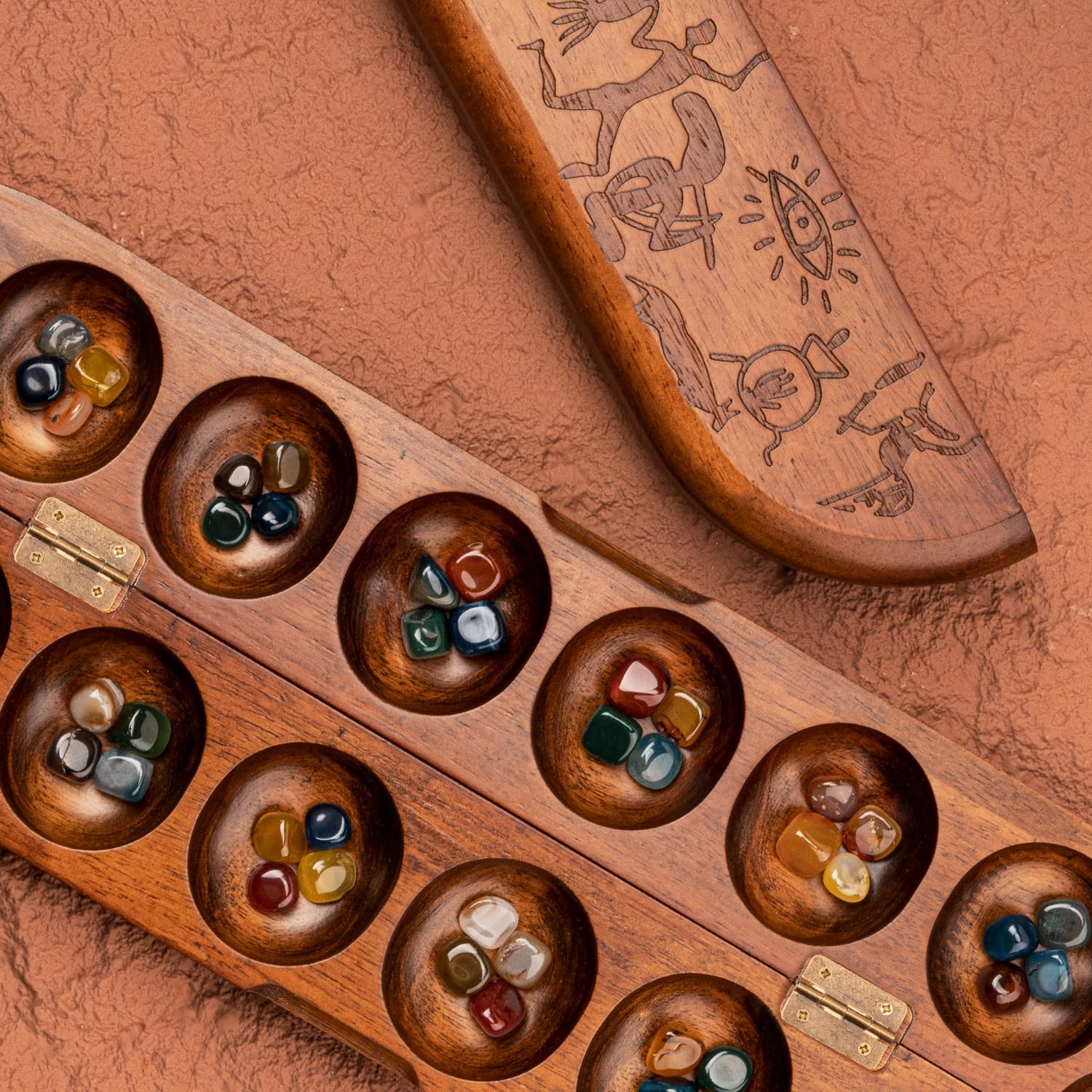 Lingle 21 Inch Deluxe Mancala Set: Real 5.5 x 15 x 0.1 inches, Multi-color