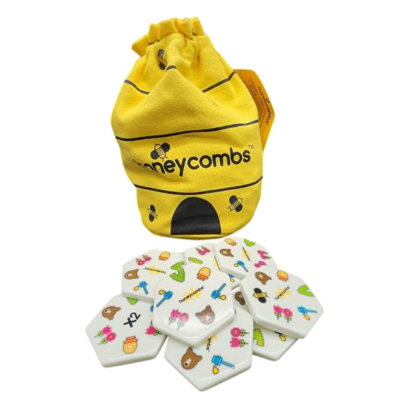 Honeycombs Tile Matching Game Yellow Beehive Bag 52 Pieces Family Strategy Game