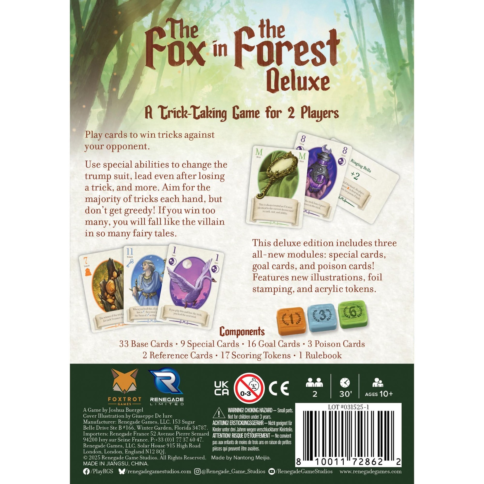 Deluxe 2 Player Trick-Taking Card Game – Fox in the Forest – Fun Strategy Game