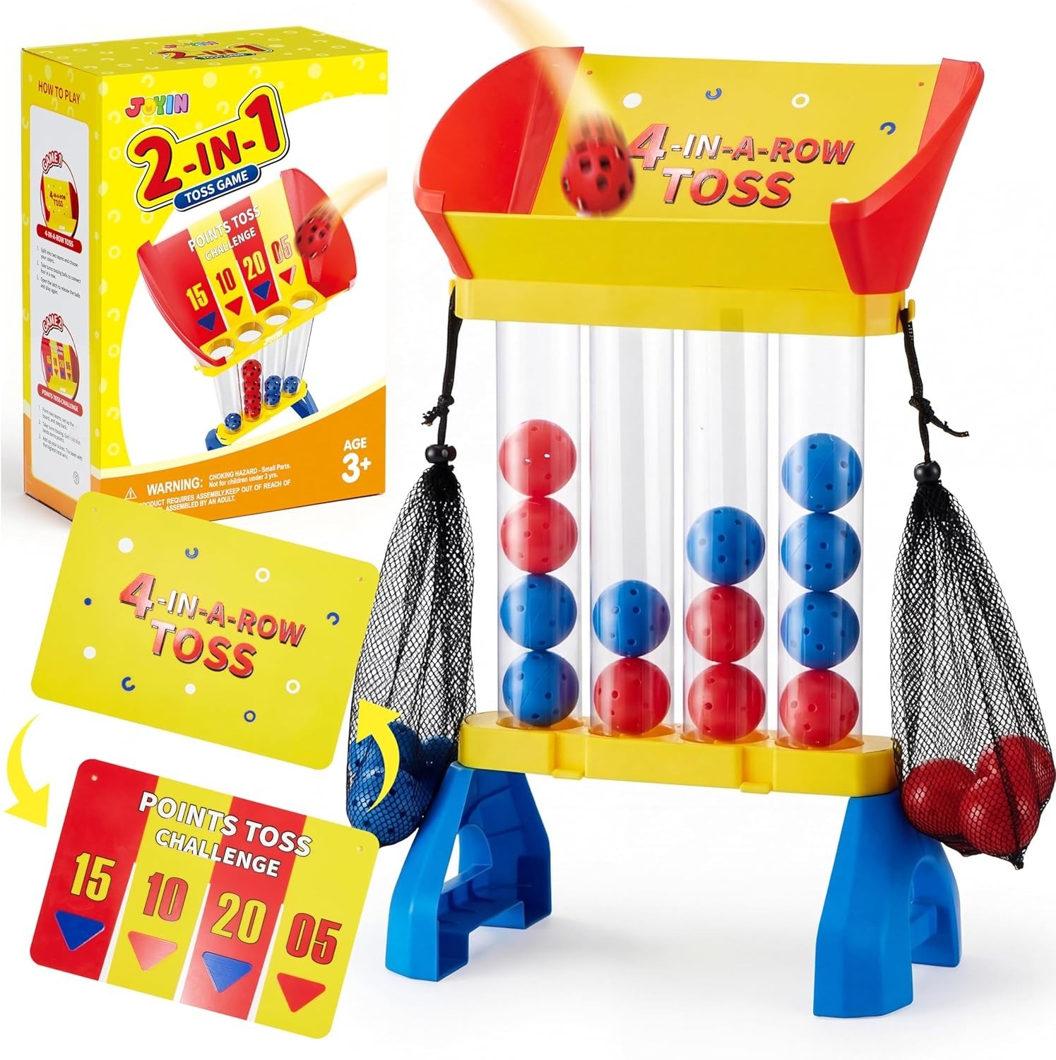 Giant 4-in-a-Row Toss & Score Game for Kids Adults Indoor Outdoor Yard