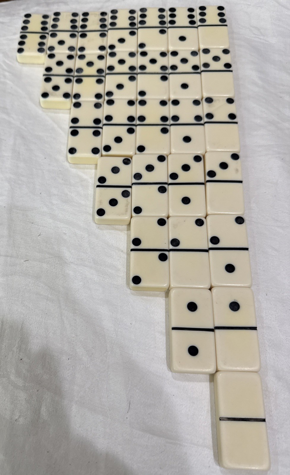 Vintage Puremco No. 716 Marblelike Extra Thick Dominoes Black & White * Free S/H