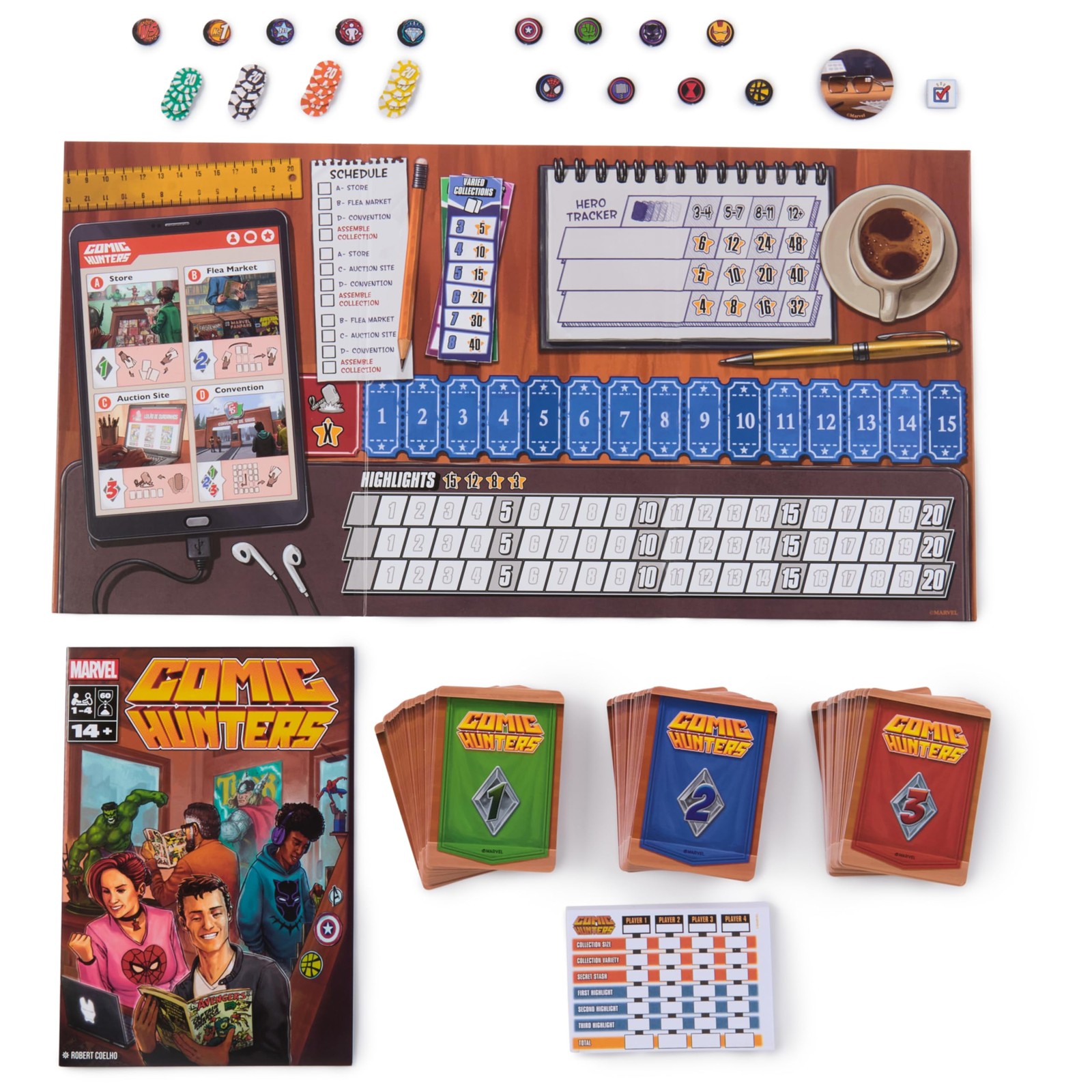 Marvel Comic Hunters Card Game – Strategy for 1-4 Players, Ages 14+