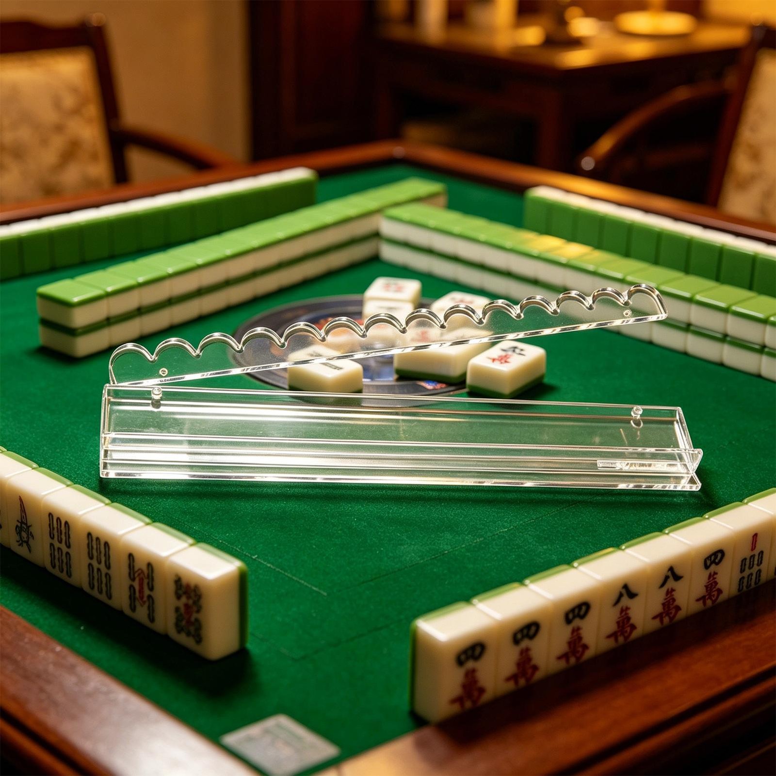 Mahjong Racks with Pushers Acrylic Mahjong Racks with Magnetically Att