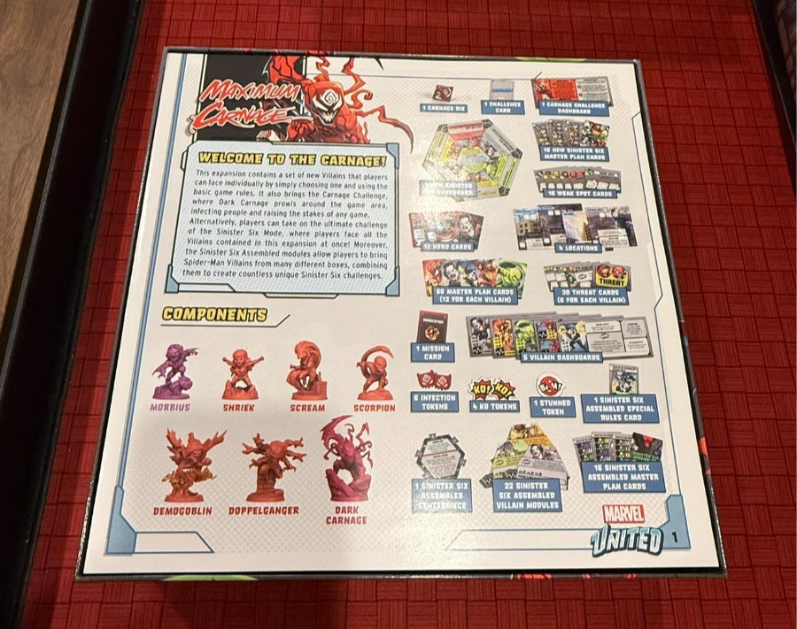 Marvel United Maximum Carnage Kickstarter Edition w/ Sinister Six Assembled