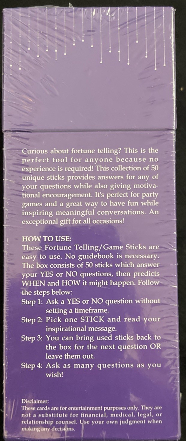 Yes or No? When and How? Fortune Telling Stick Game
