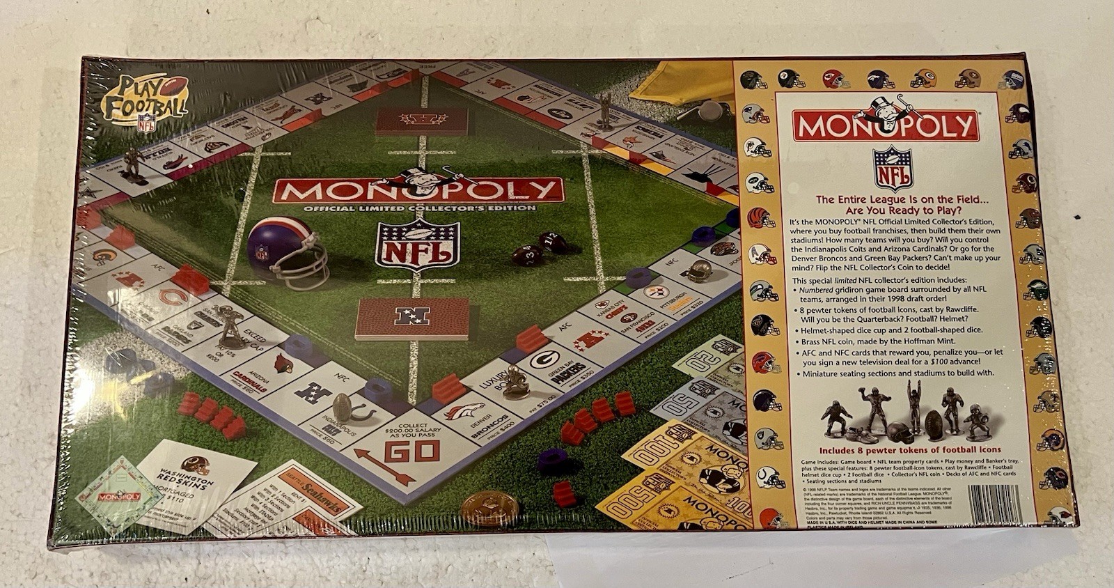 1998 Official NFL Monopoly Limited Edition, Factory Sealed 31 Teams