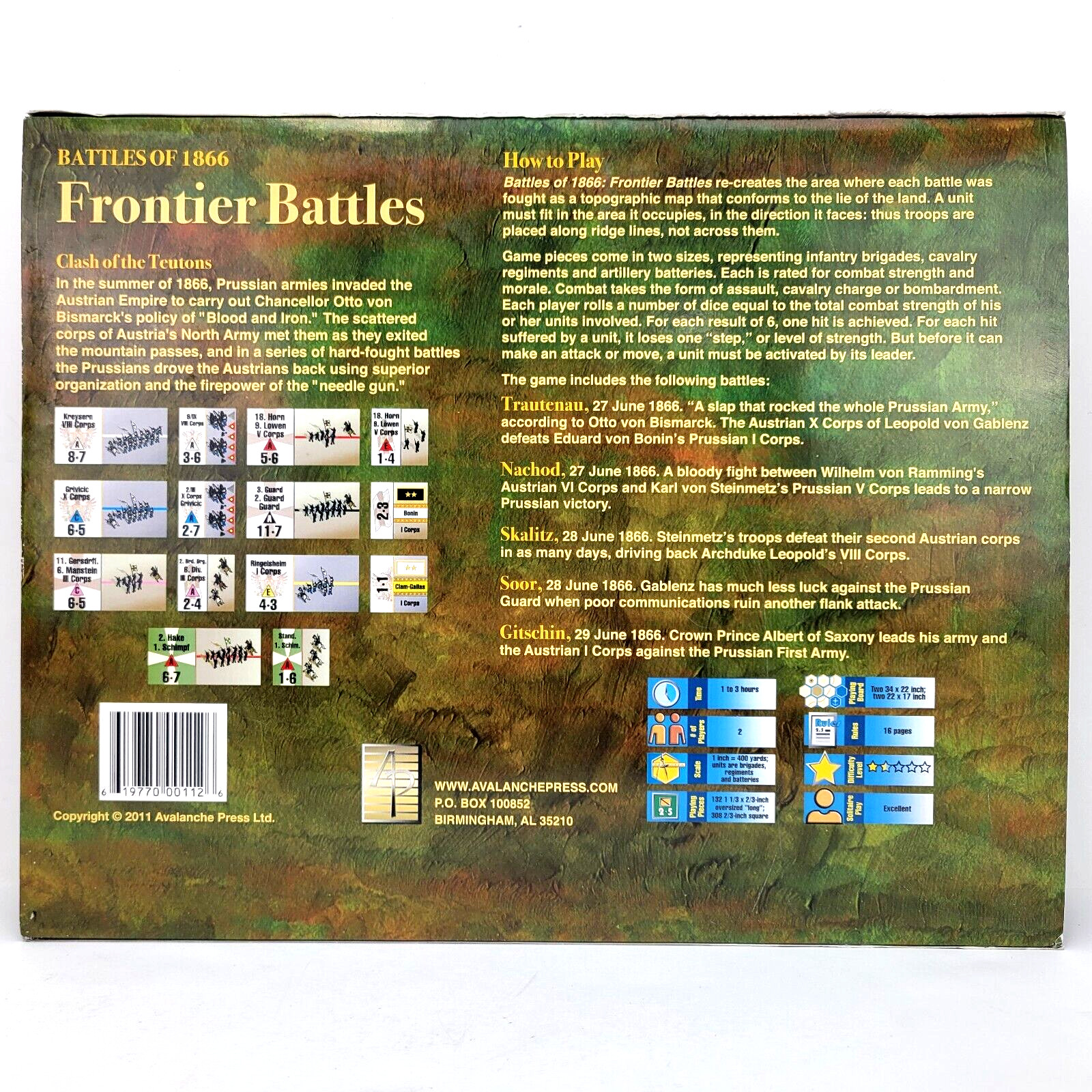 Avalanche Wargame Battles of 1866 – Frontier Battles, War of the Empires Box