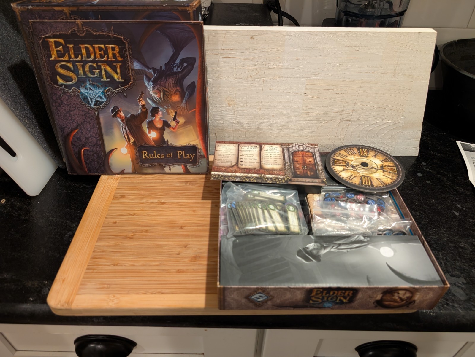 Arkham Horror Revised + Elder Sign Board Game Lot Lovecraft Cthulhu Complete