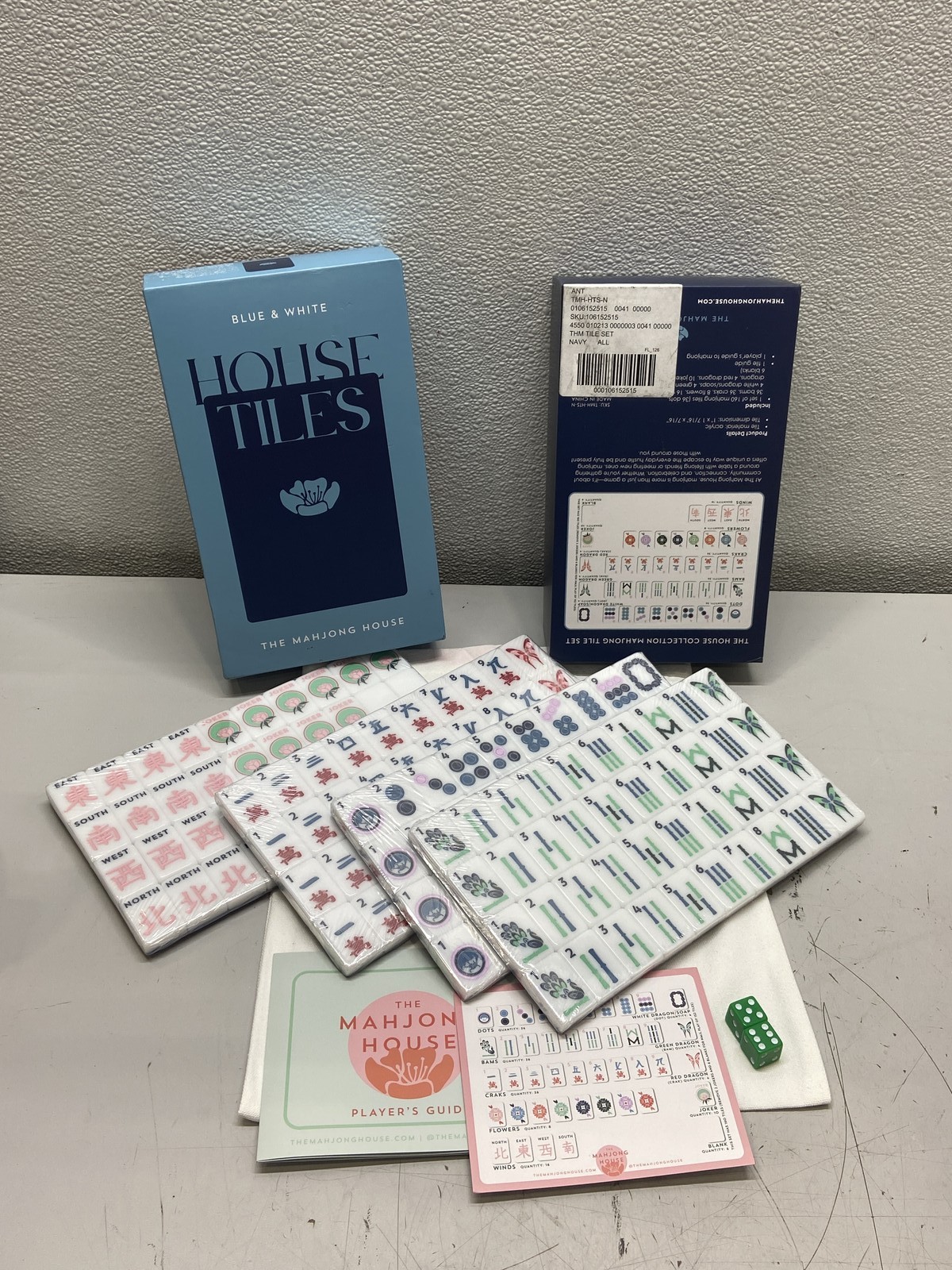 The Mahjong House Blue & White House Tiles Navy